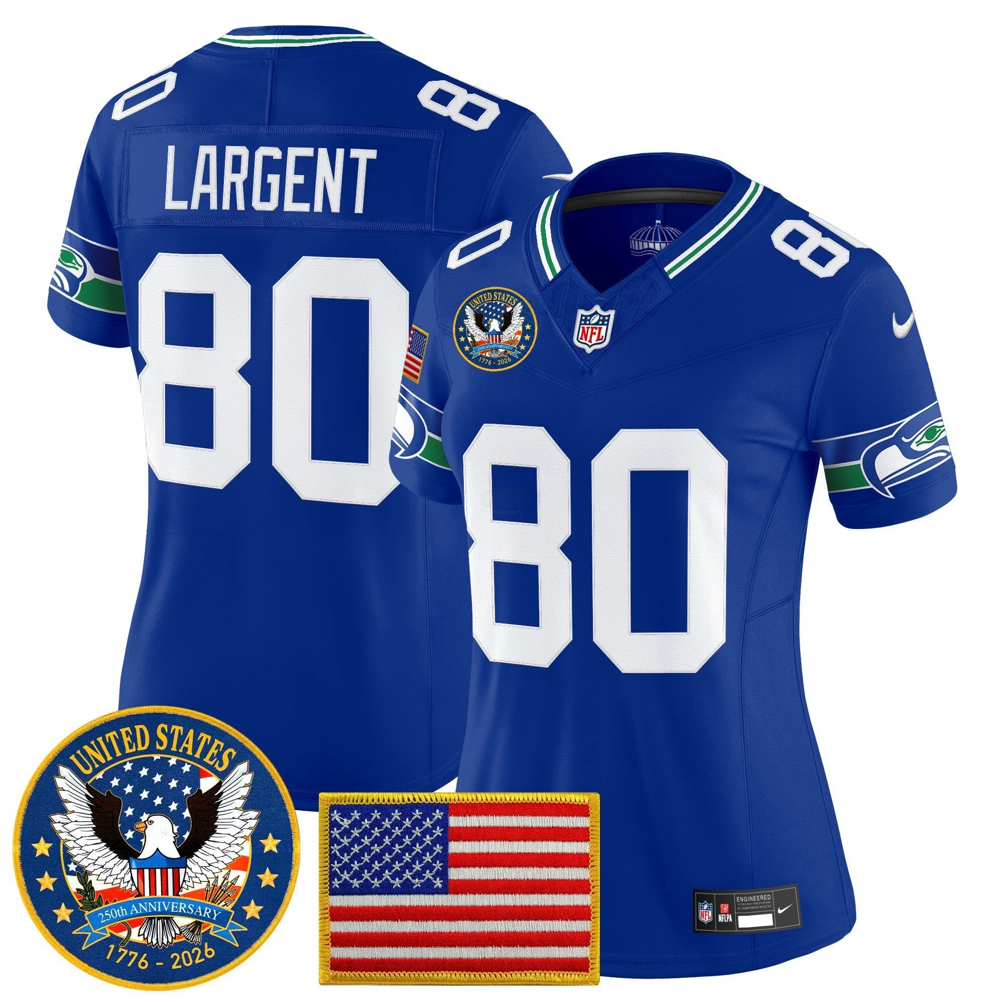 Camisa NFL Women’s Seattle “United States 250th Anniversary Patch” Vapor Limited Jersey
