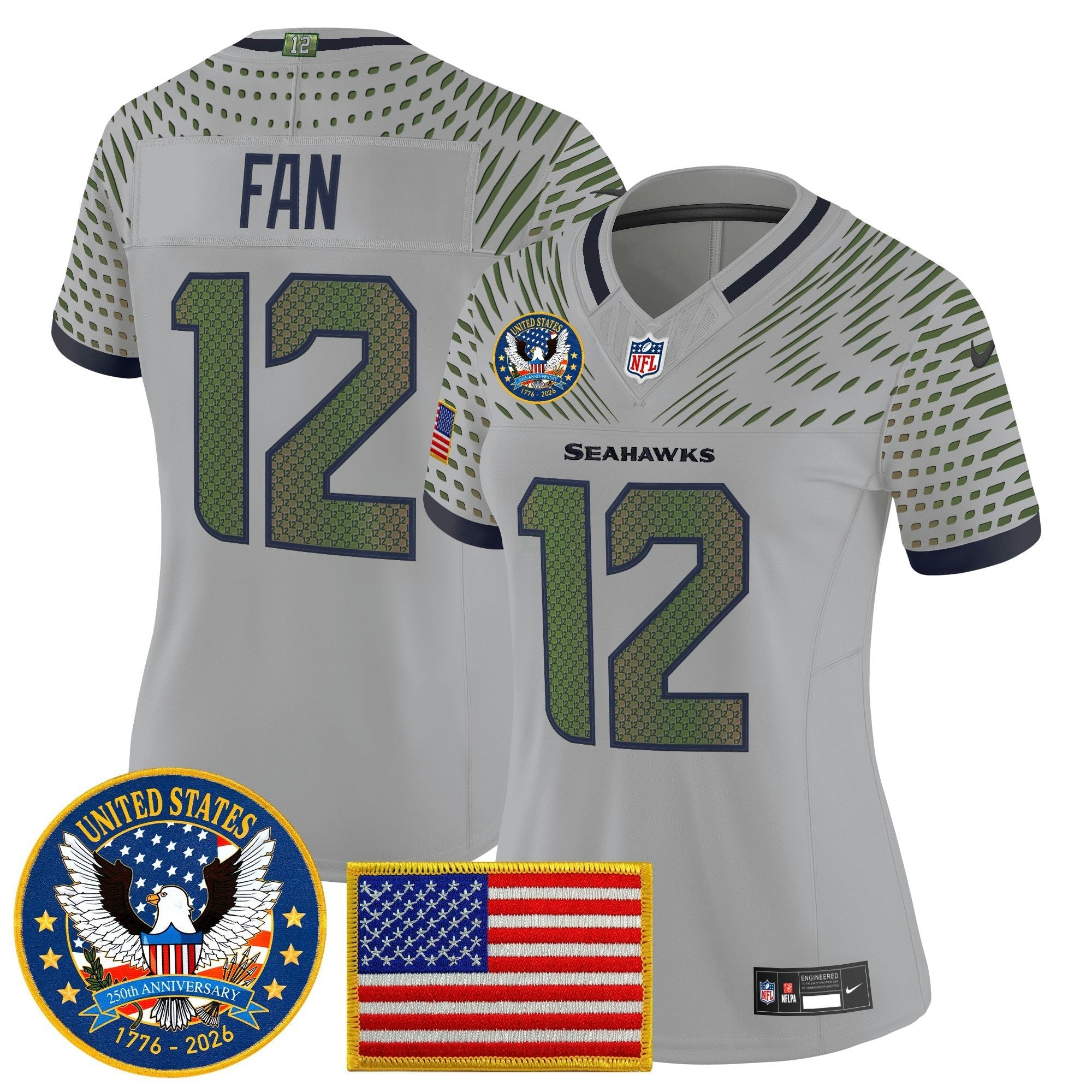 Camisa NFL Women’s Seattle “United States 250th Anniversary Patch” Vapor Limited Jersey