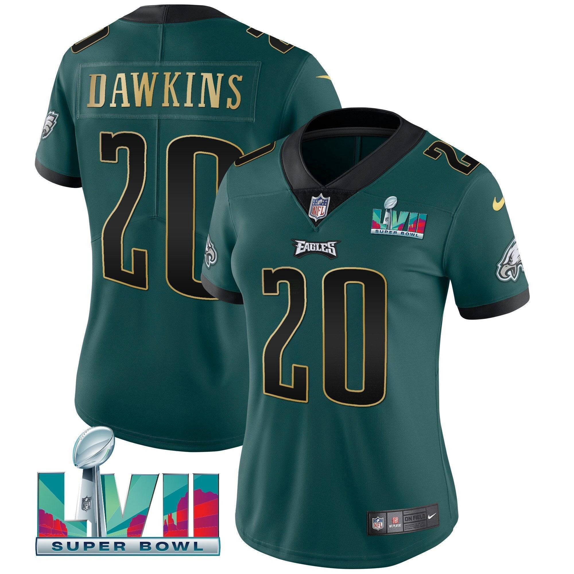 Camisa NFL Women’s Super Bowl LVII Dourada Trim Jersey