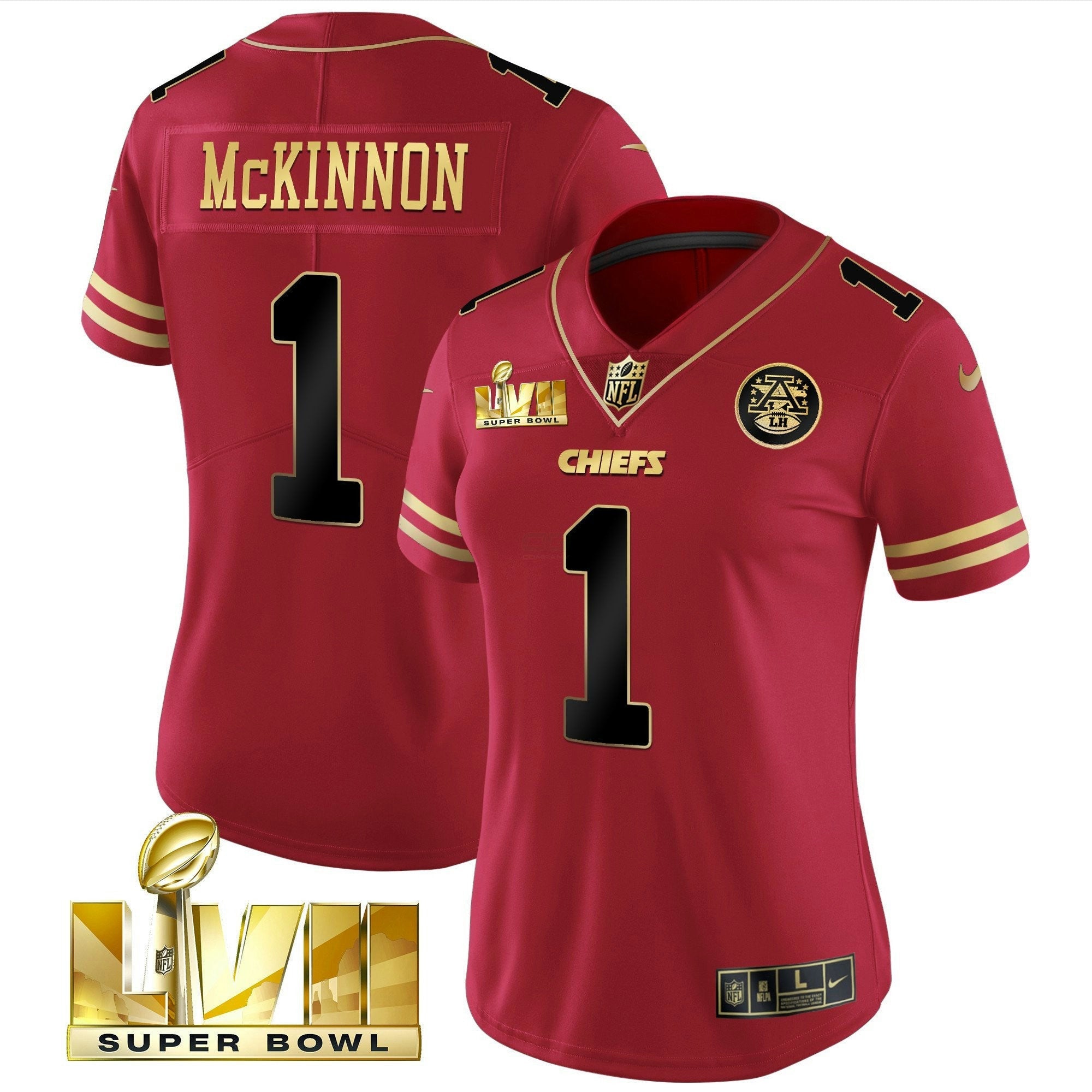 Camisa NFL Women’s Super Bowl LVII Vermelha Dourada Vapor Jersey