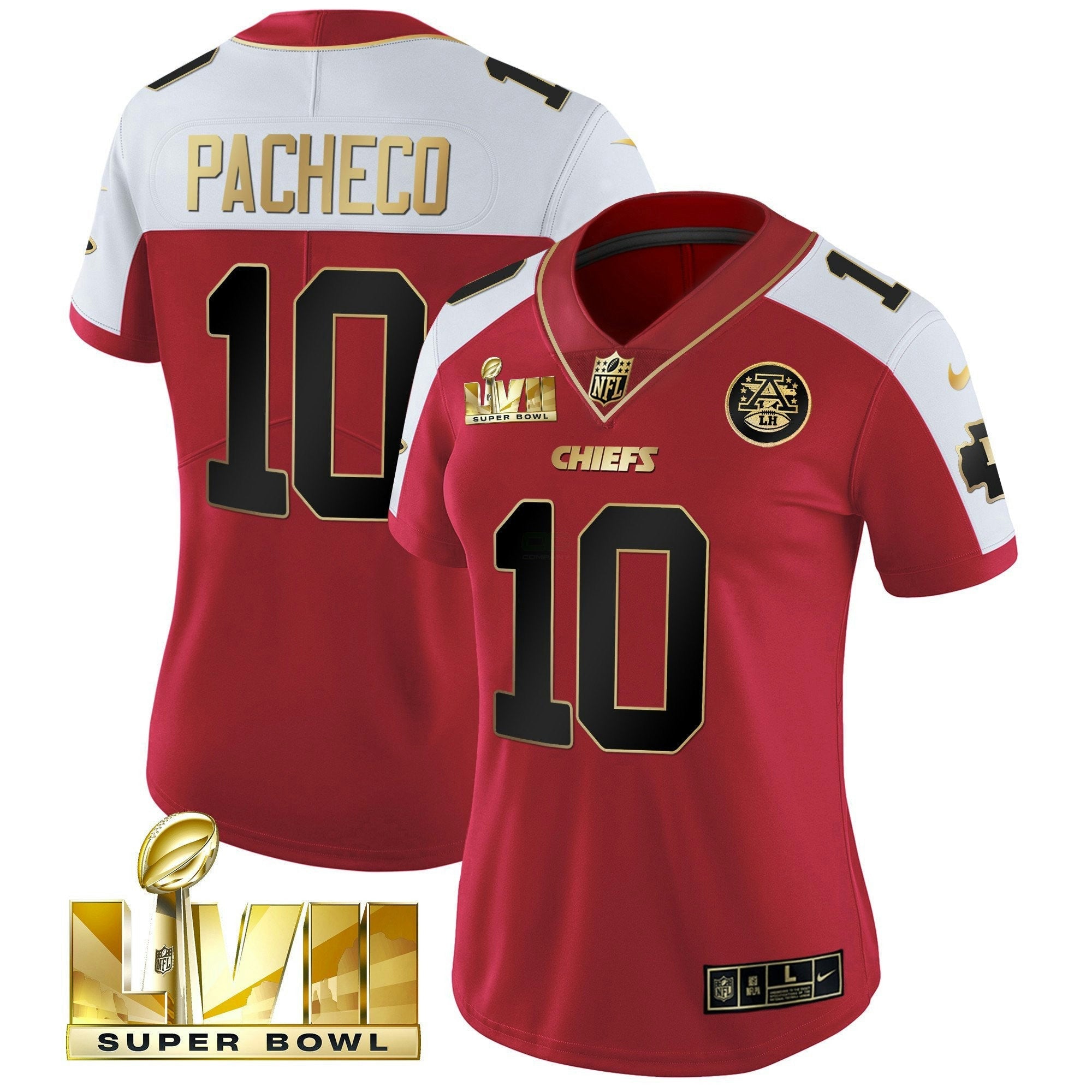 Camisa NFL Women’s Super Bowl LVII Vermelha Dourada Vapor Jersey