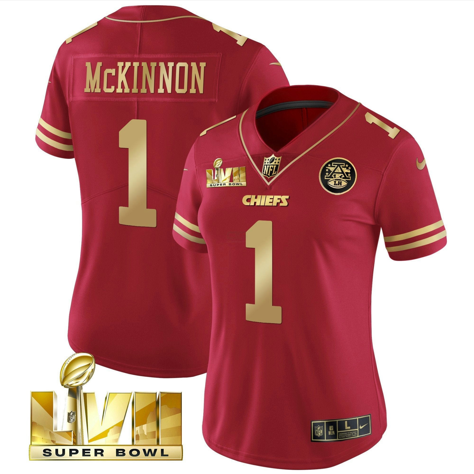 Camisa NFL Women’s Super Bowl LVII Vermelha Dourada Vapor Jersey