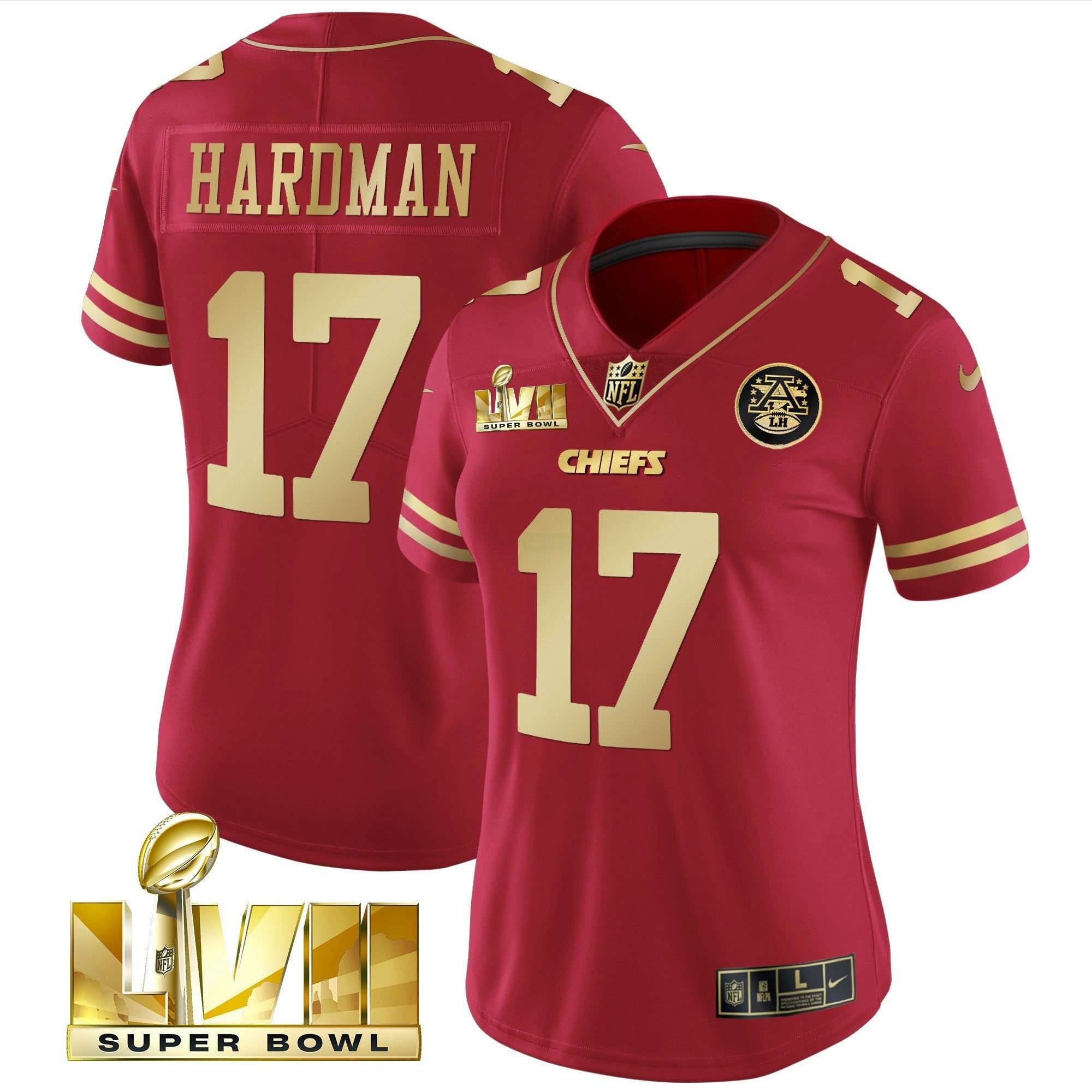 Camisa NFL Women’s Super Bowl LVII Vermelha Dourada Vapor Jersey