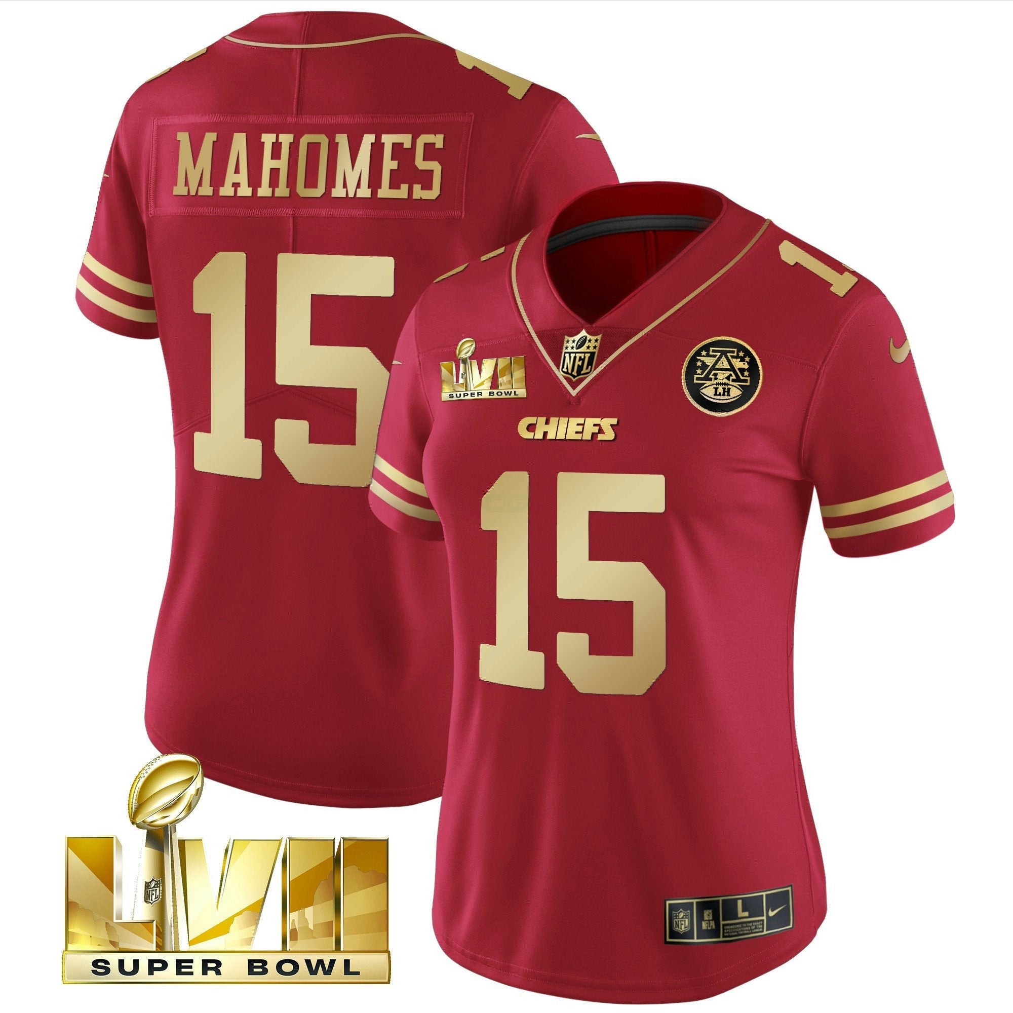 Camisa NFL Women’s Super Bowl LVII Vermelha Dourada Vapor Jersey
