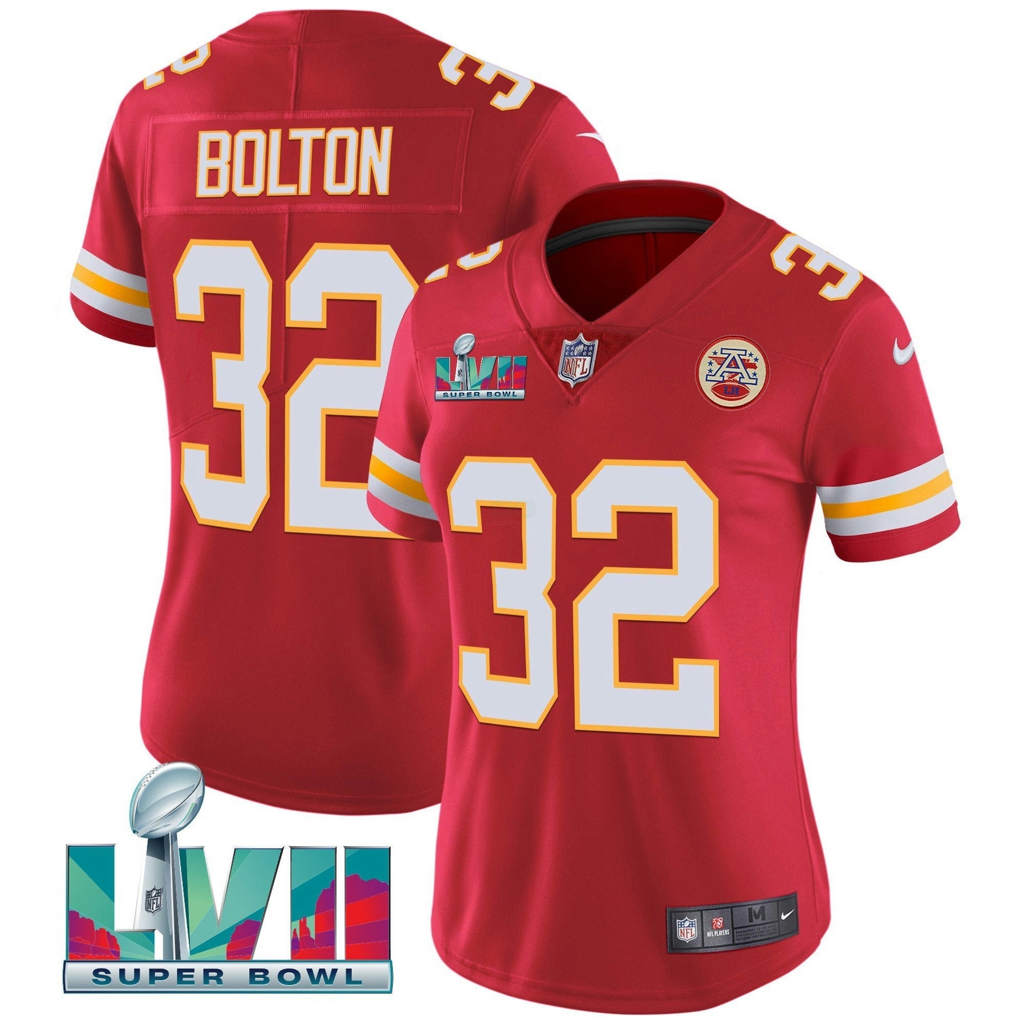 Camisa NFL Women’s Super Bowl LVII Vermelha Dourada Vapor Jersey