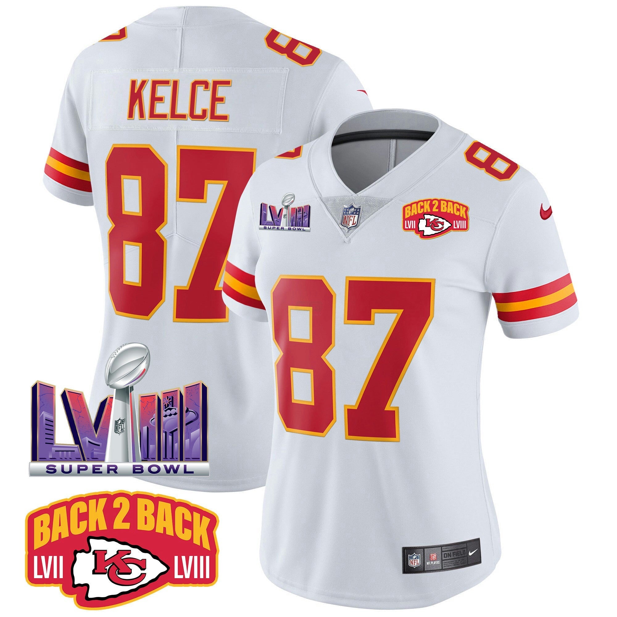 Camisa NFL Women’s Super Bowl LVIII & Back 2 Back Patch Vapor Jersey