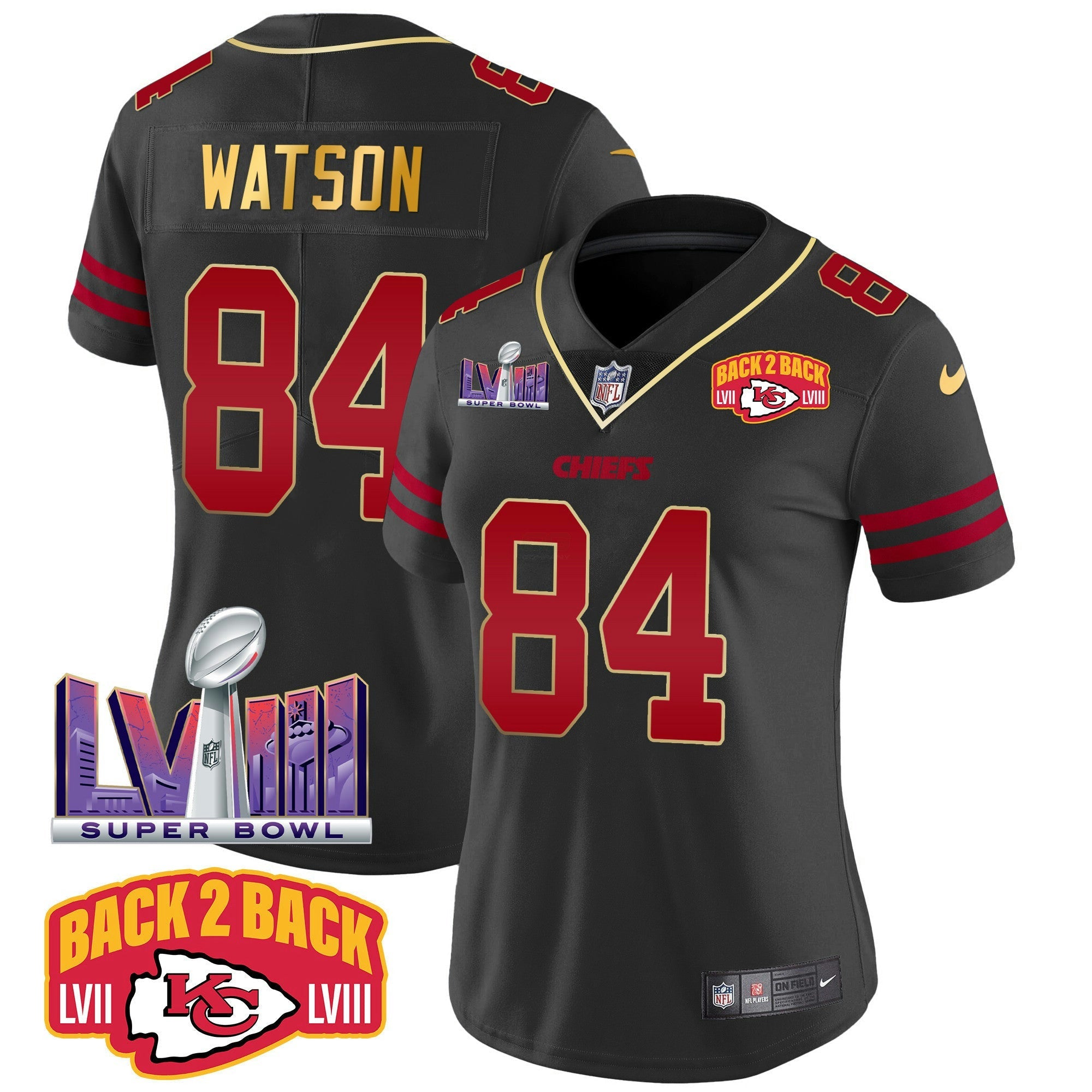 Camisa NFL Women’s Super Bowl LVIII & Back 2 Back Patch Vapor Jersey