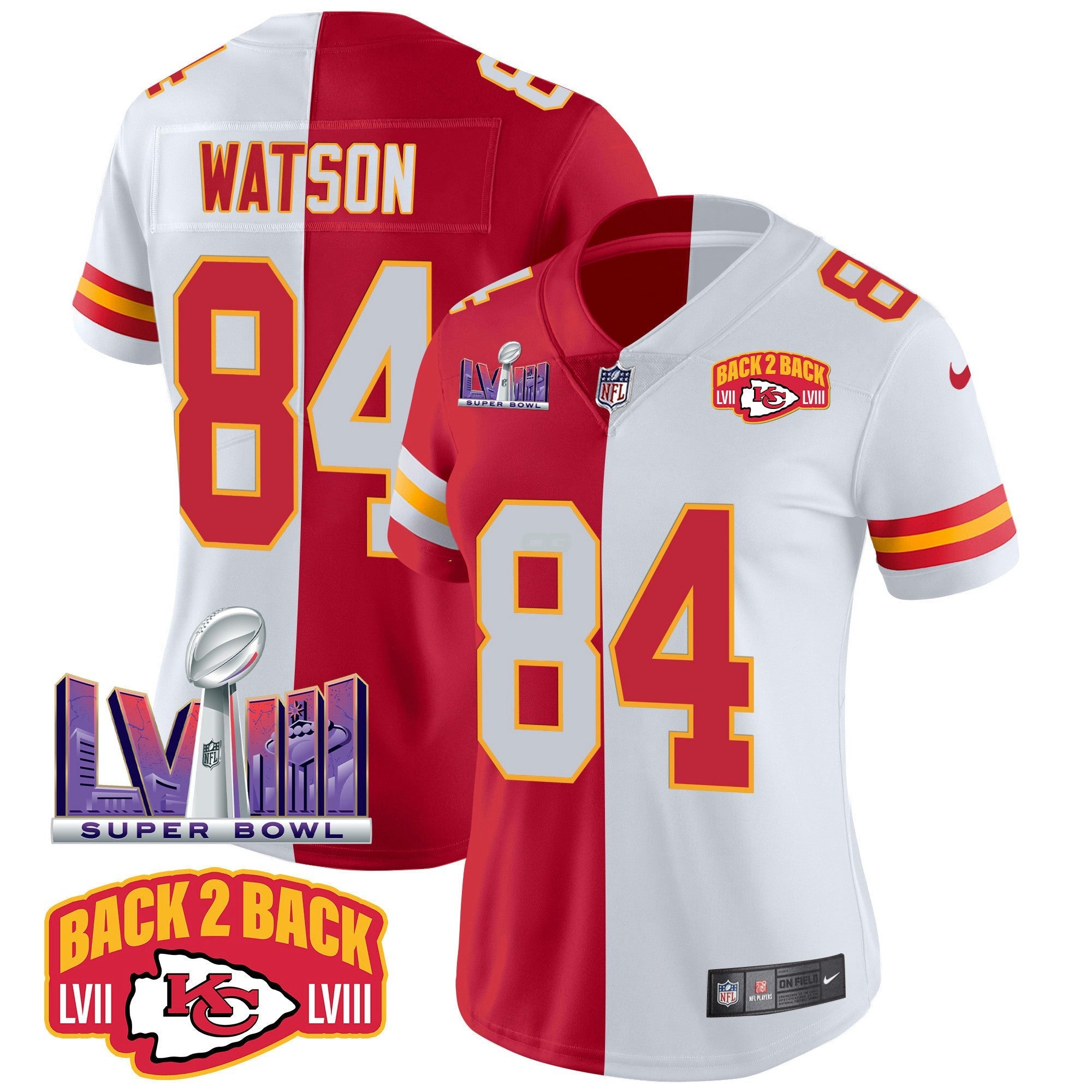 Camisa NFL Women’s Super Bowl LVIII & Back 2 Back Patch Vapor Jersey V2