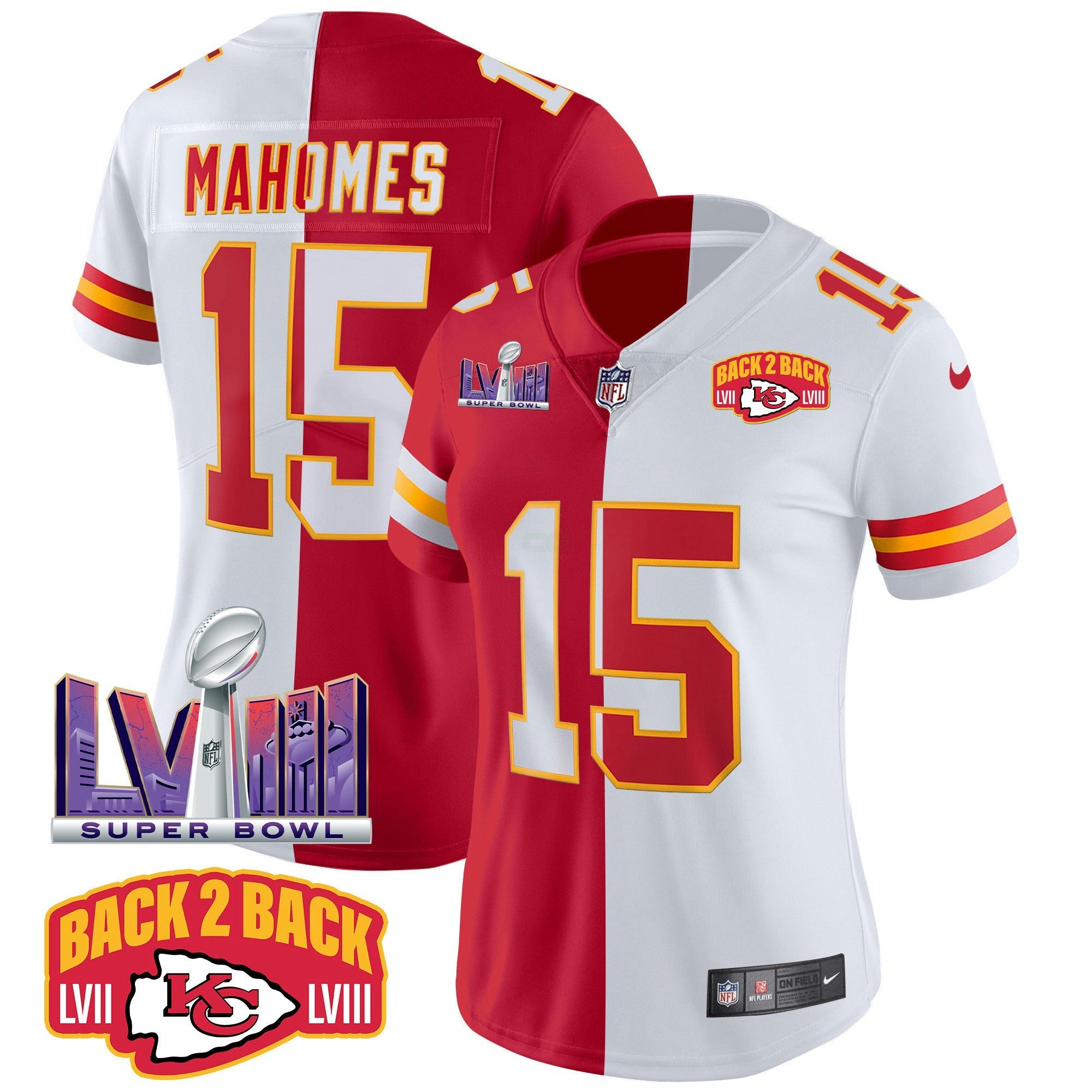 Camisa NFL Women’s Super Bowl LVIII & Back 2 Back Patch Vapor Jersey V2