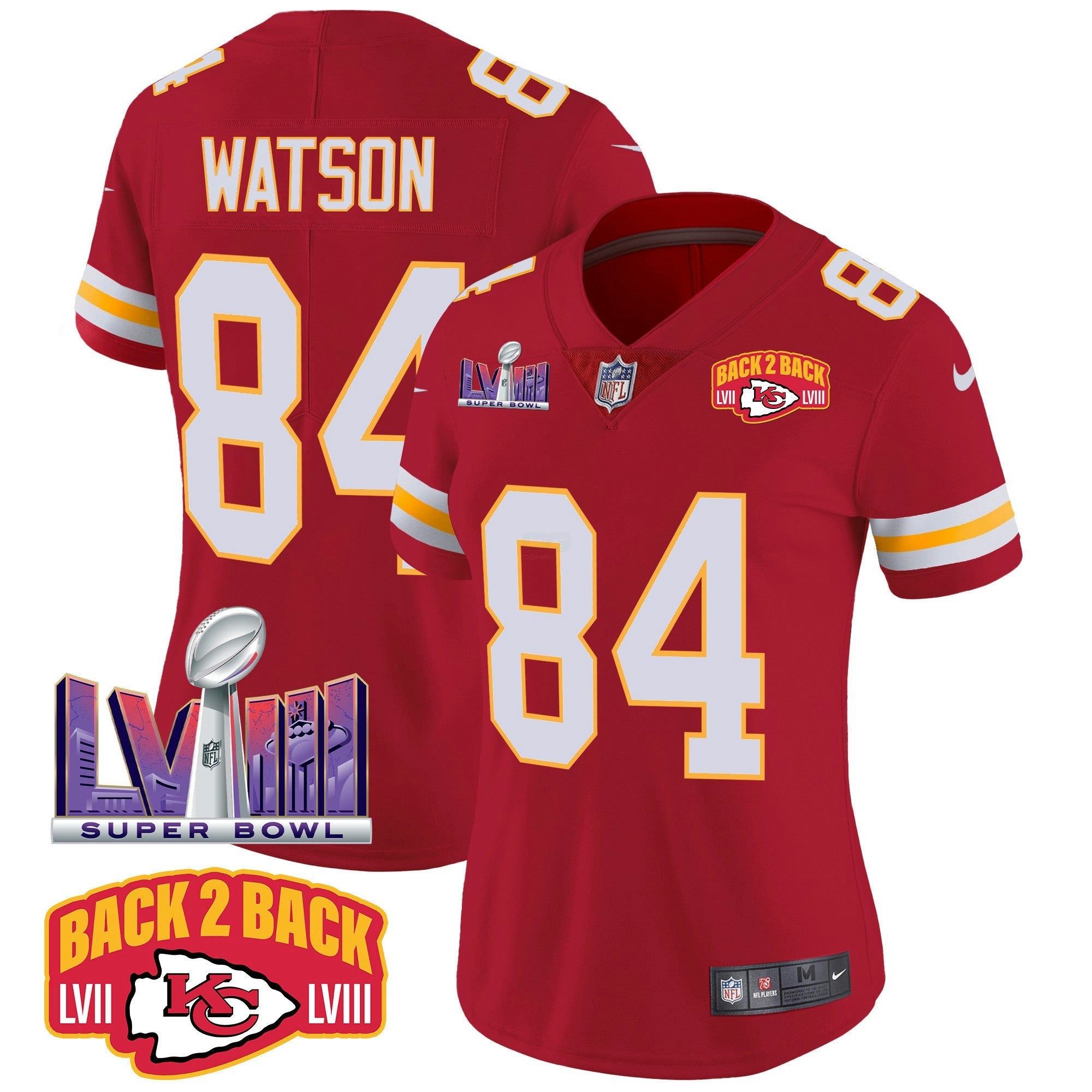Camisa NFL Women’s Super Bowl LVIII & Back 2 Back Patch Vapor Jersey