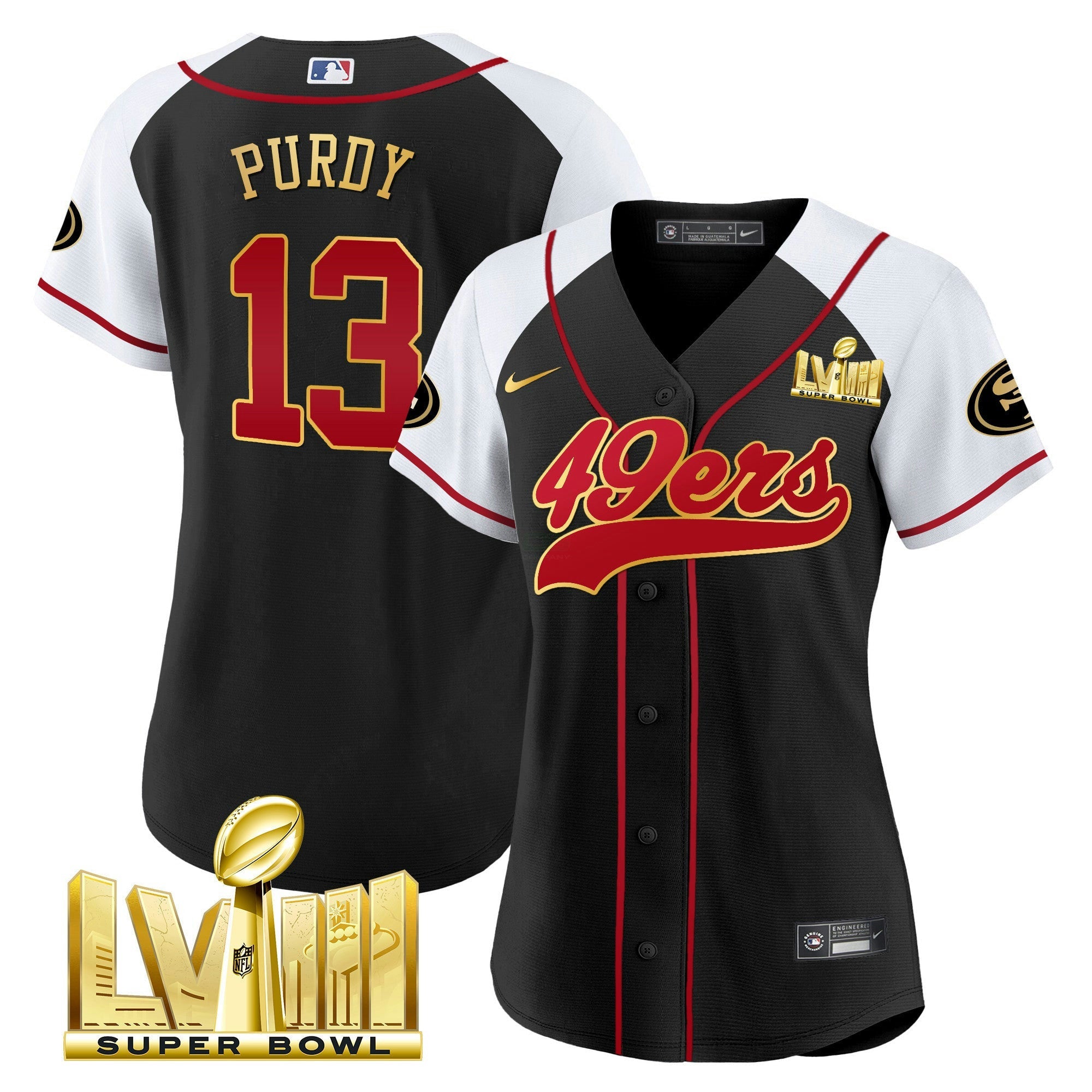 Camisa NFL Women’s Super Bowl LVIII Dourada Patch Jersey