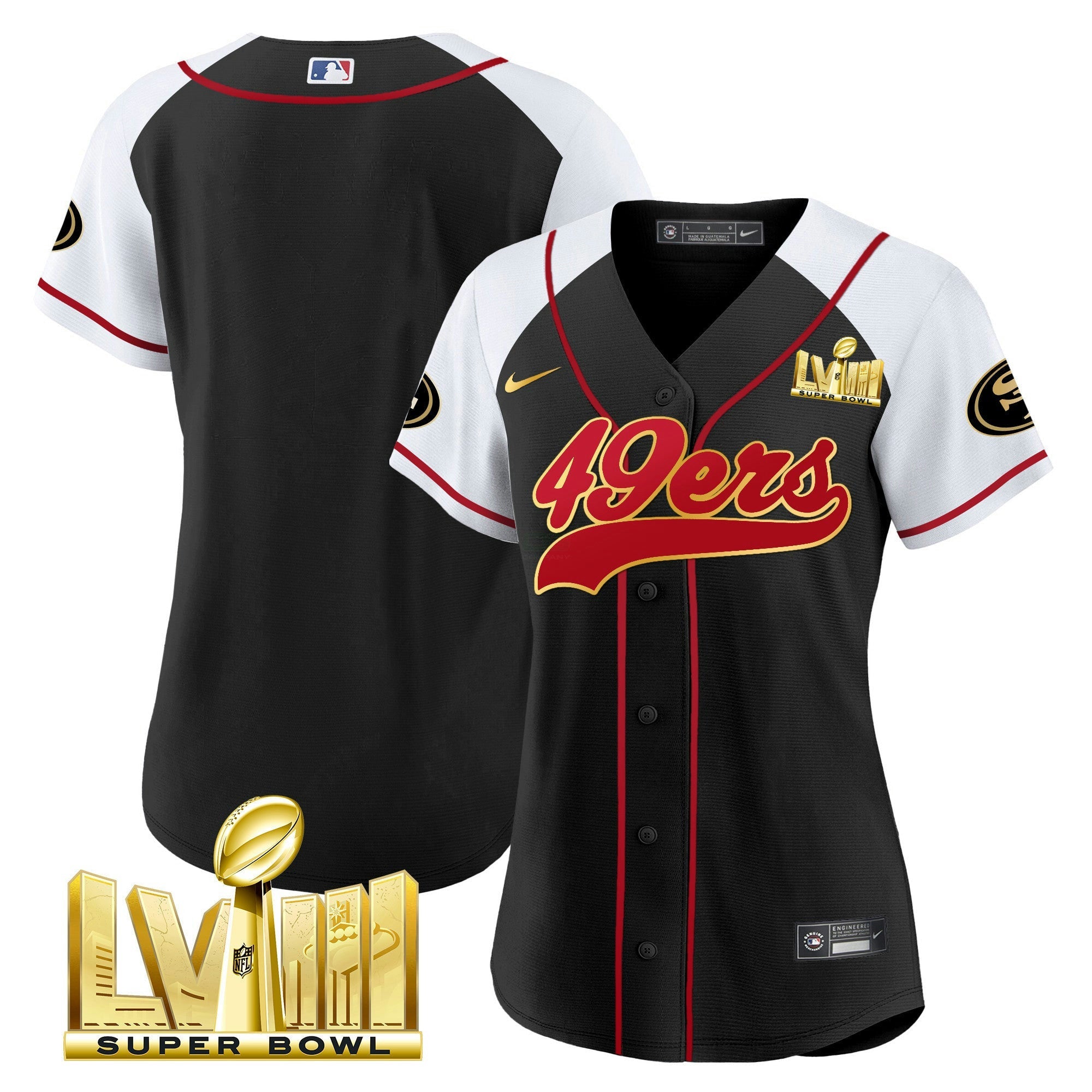 Camisa NFL Women’s Super Bowl LVIII Dourada Patch Jersey