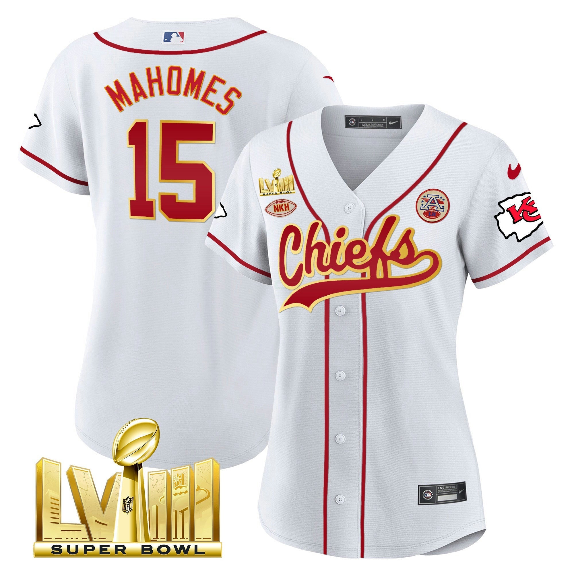 Camisa NFL Women’s Super Bowl LVIII Dourada Patch Jersey