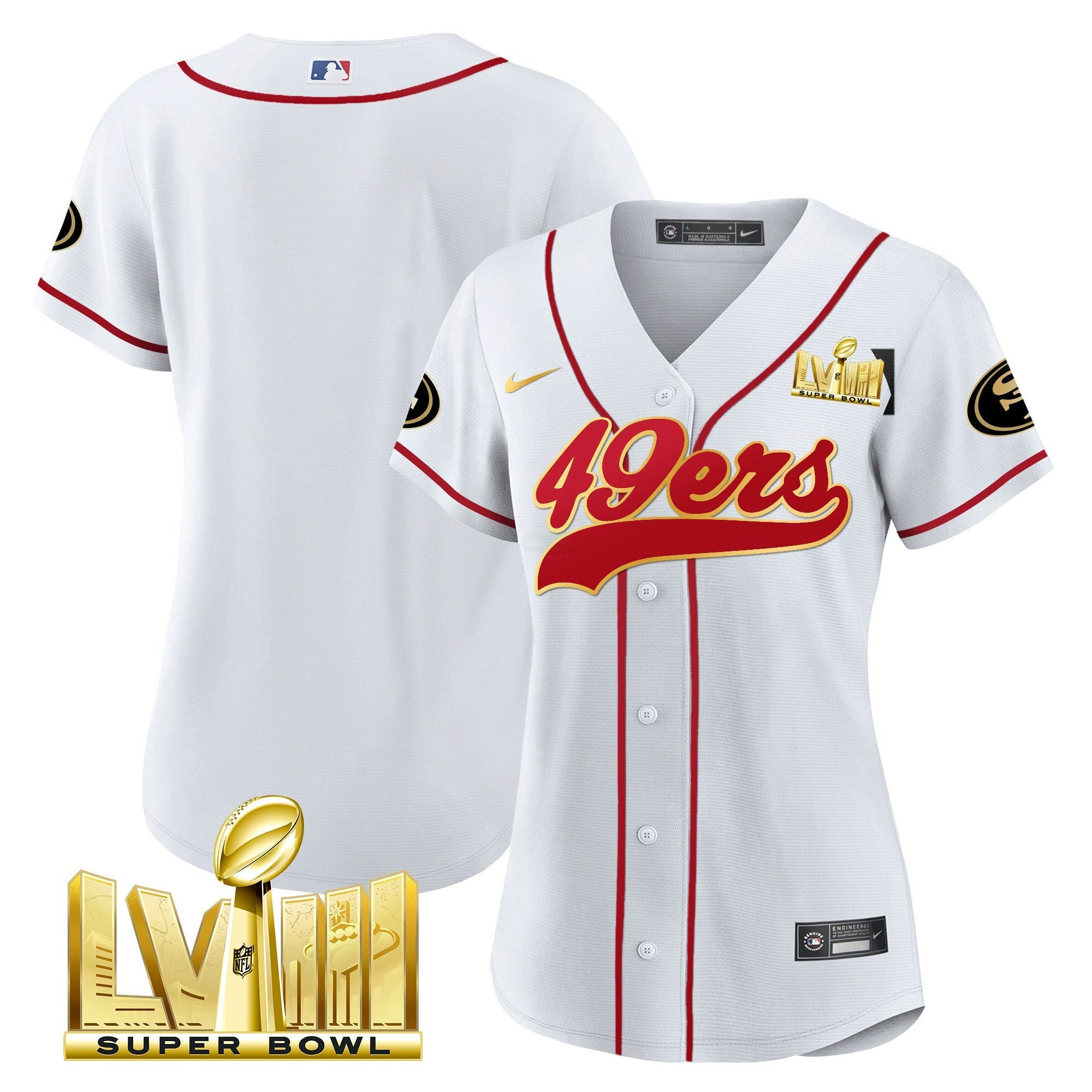Camisa NFL Women’s Super Bowl LVIII Dourada Patch Jersey