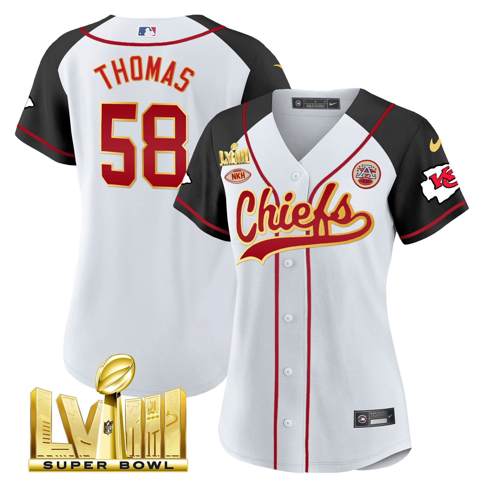 Camisa NFL Women’s Super Bowl LVIII Dourada Patch Jersey