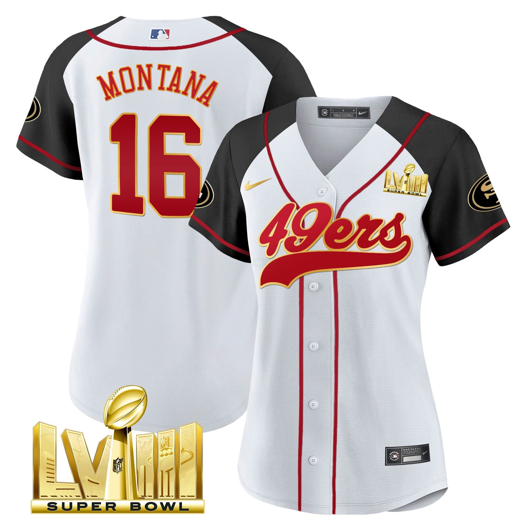 Camisa NFL Women’s Super Bowl LVIII Dourada Patch Jersey