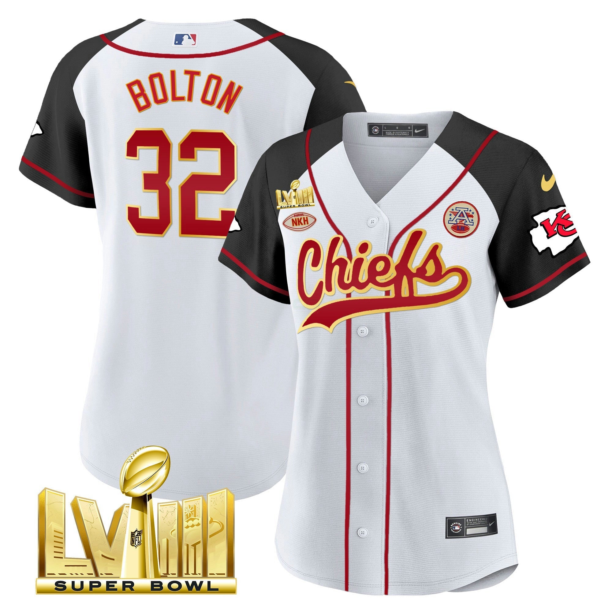 Camisa NFL Women’s Super Bowl LVIII Dourada Patch Jersey