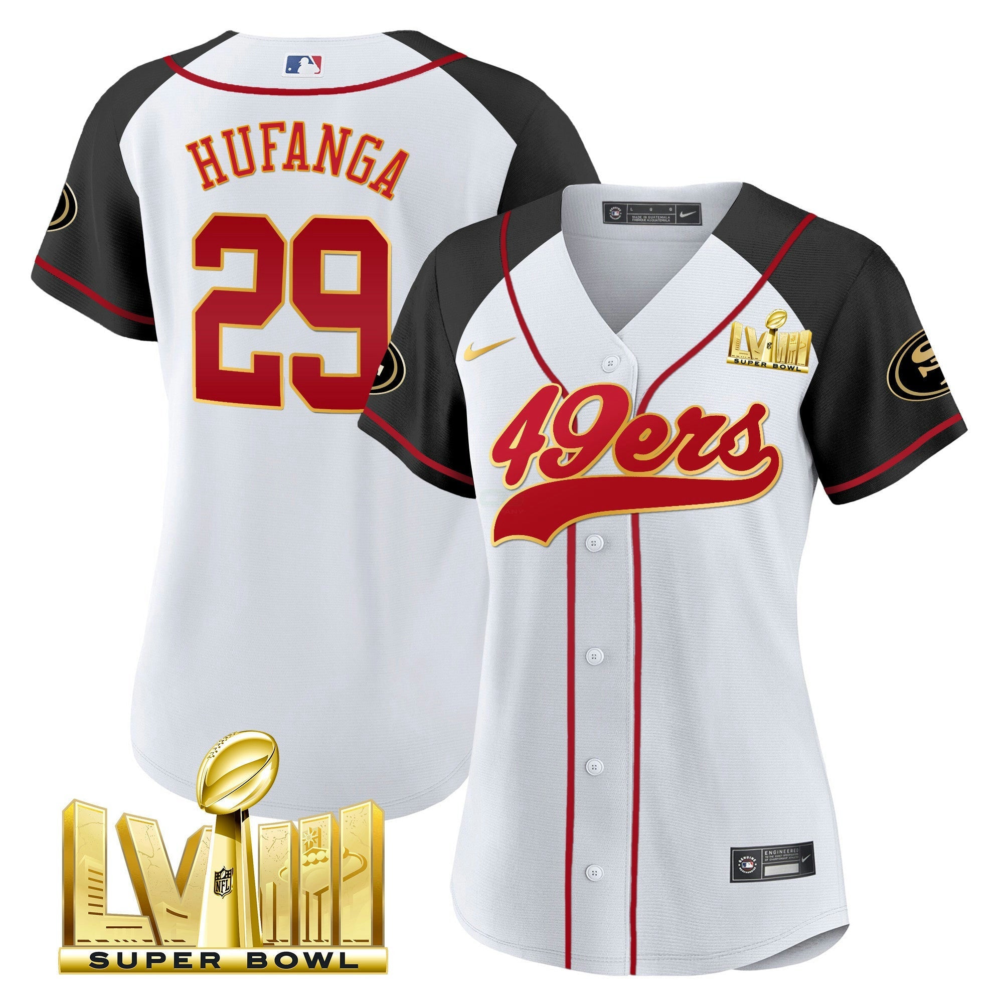Camisa NFL Women’s Super Bowl LVIII Dourada Patch Jersey