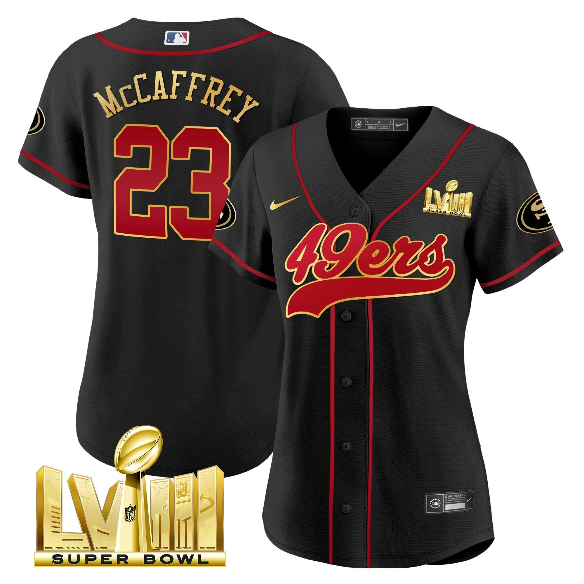 Camisa NFL Women’s Super Bowl LVIII Dourada Patch Jersey