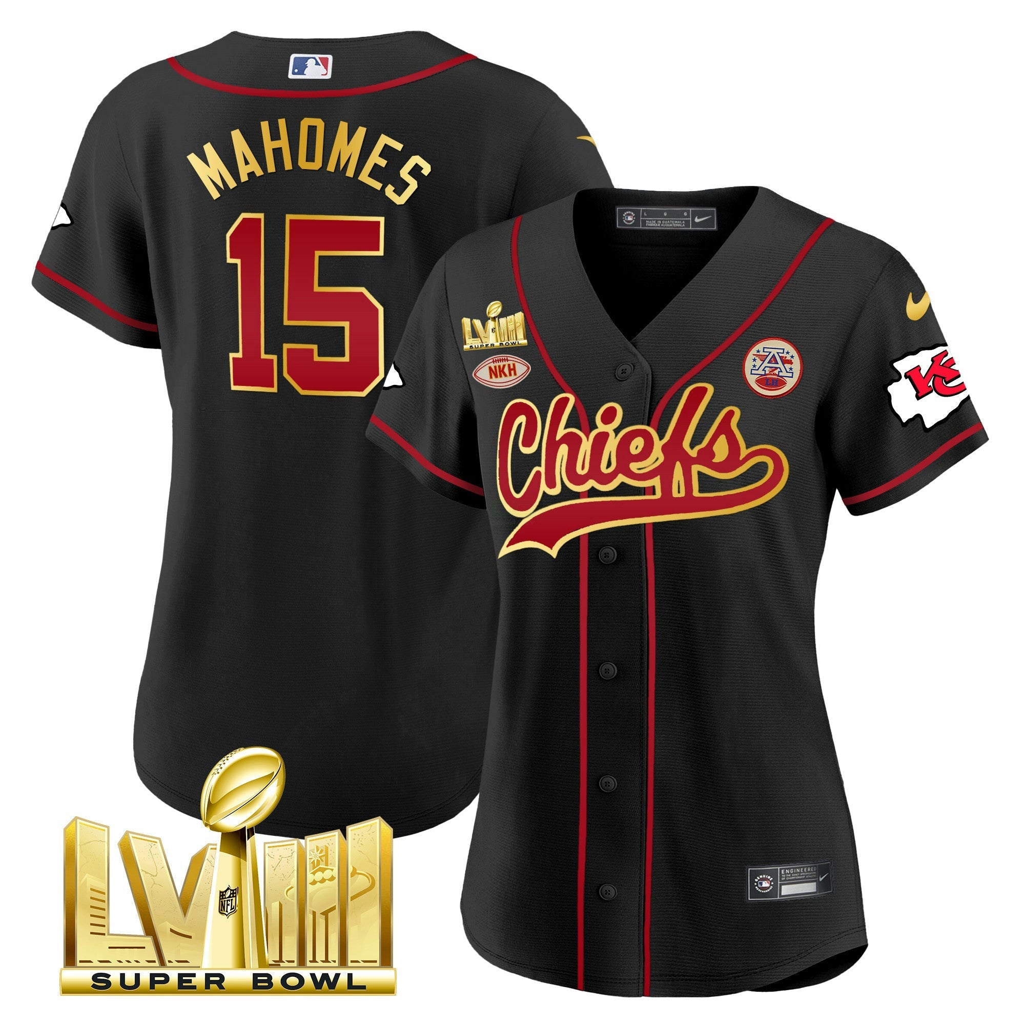 Camisa NFL Women’s Super Bowl LVIII Dourada Patch Jersey
