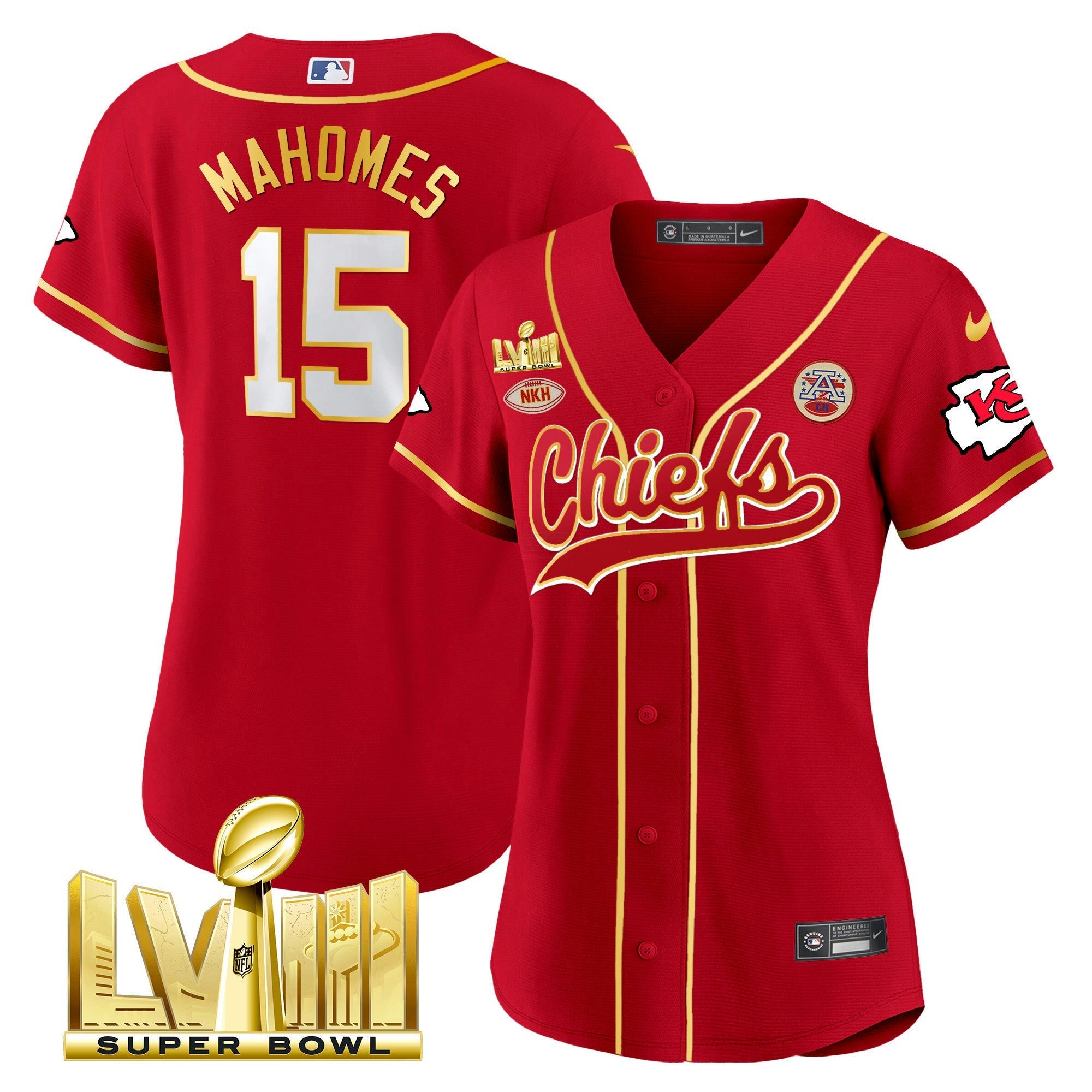 Camisa NFL Women’s Super Bowl LVIII Dourada Patch Jersey