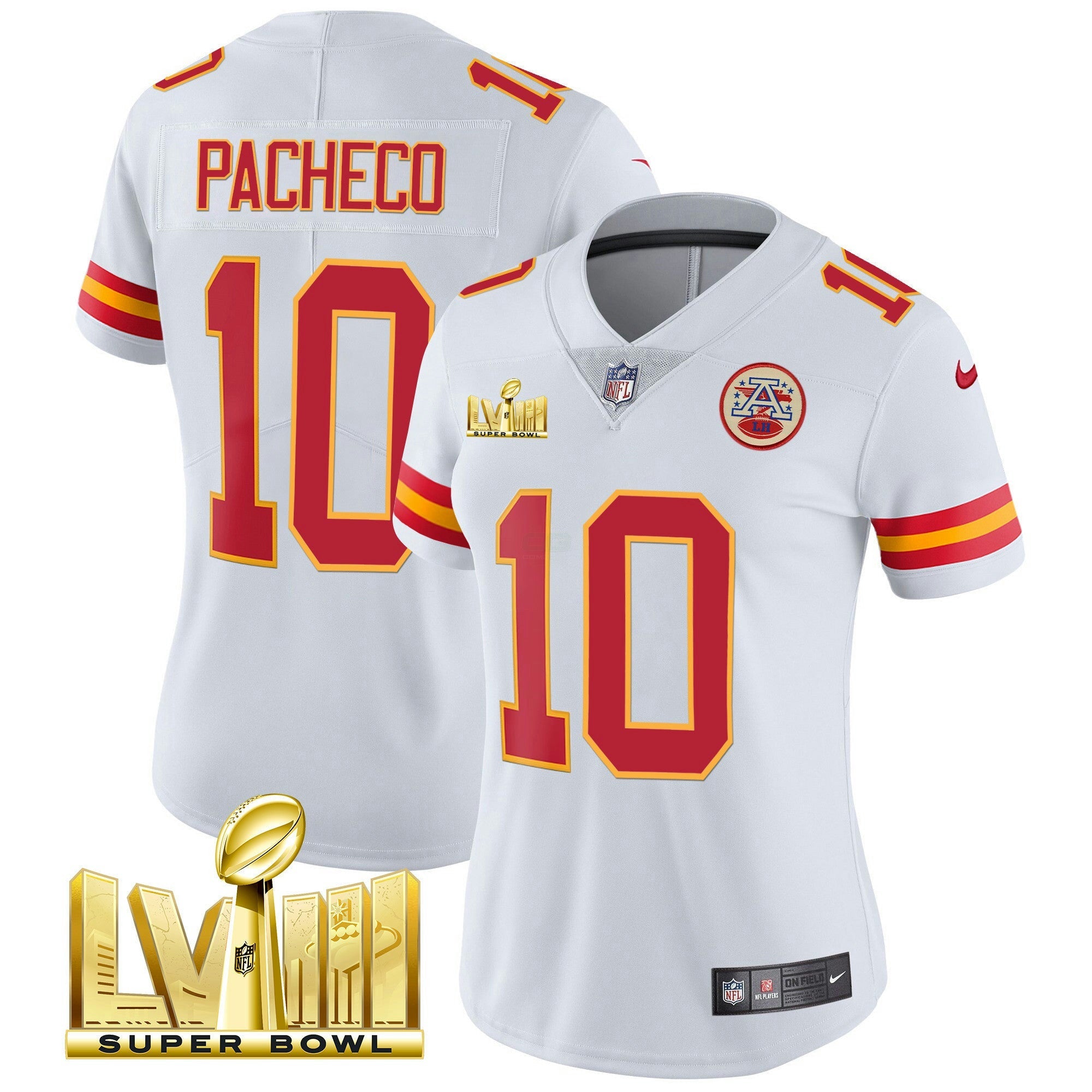 Camisa NFL Women’s Super Bowl LVIII Dourada Patch Vapor Jersey