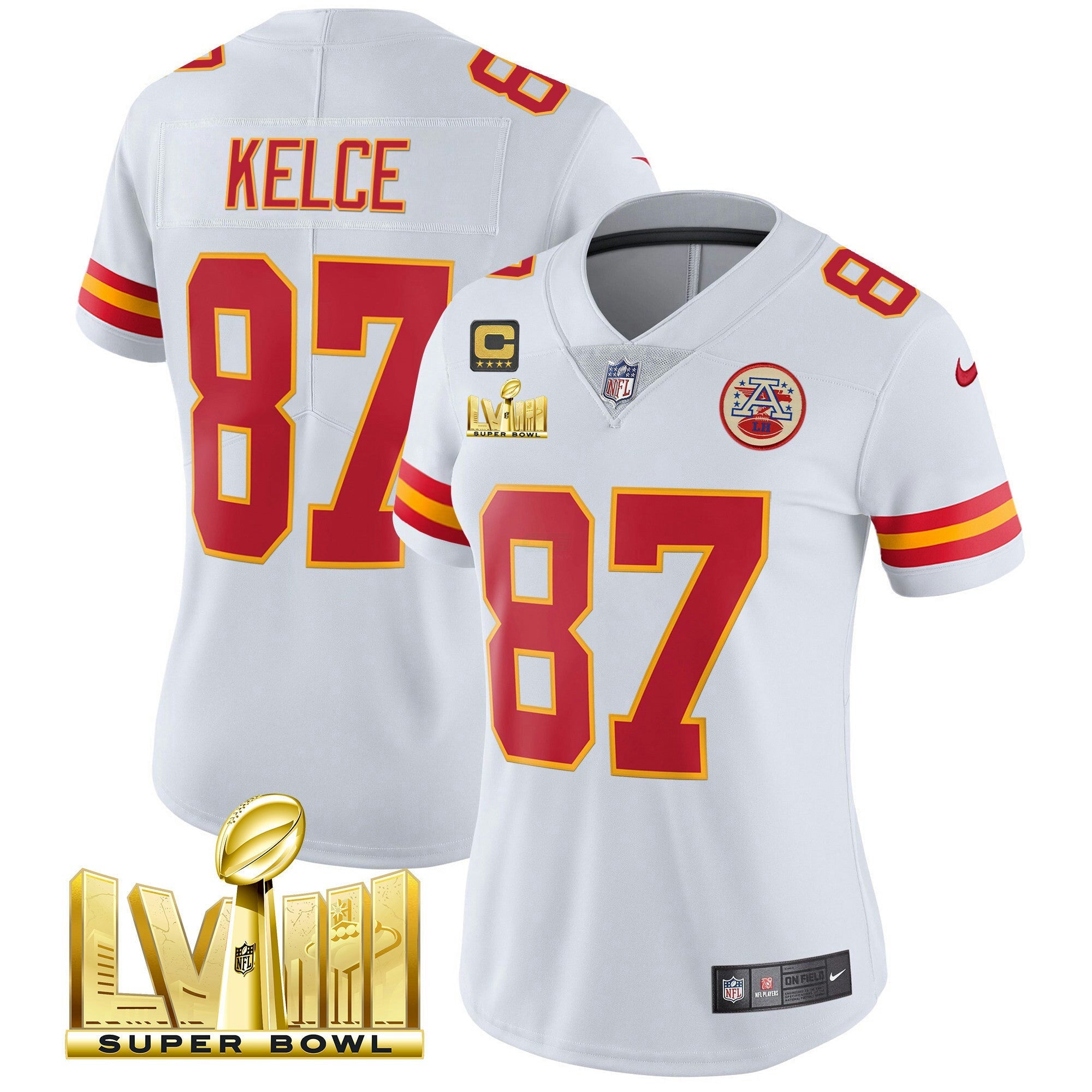 Camisa NFL Women’s Super Bowl LVIII Dourada Patch Vapor Jersey