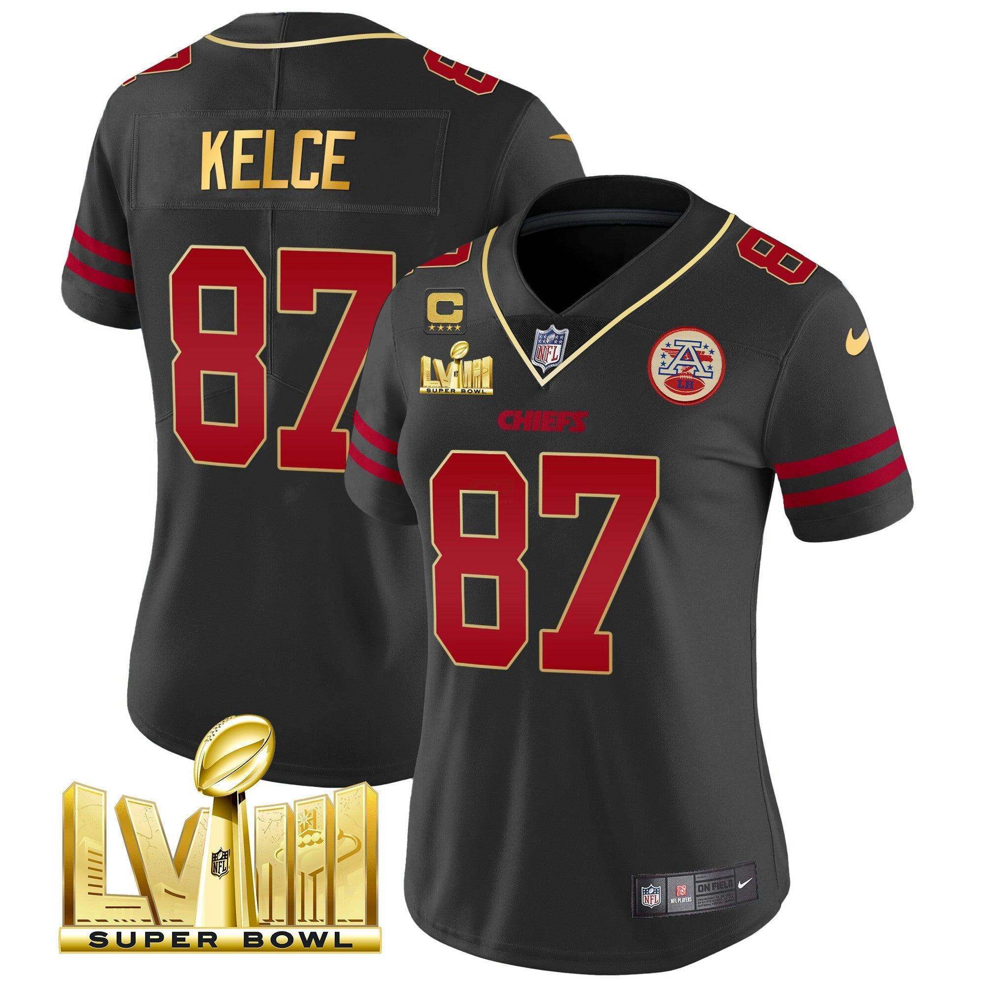 Camisa NFL Women’s Super Bowl LVIII Dourada Patch Vapor Jersey