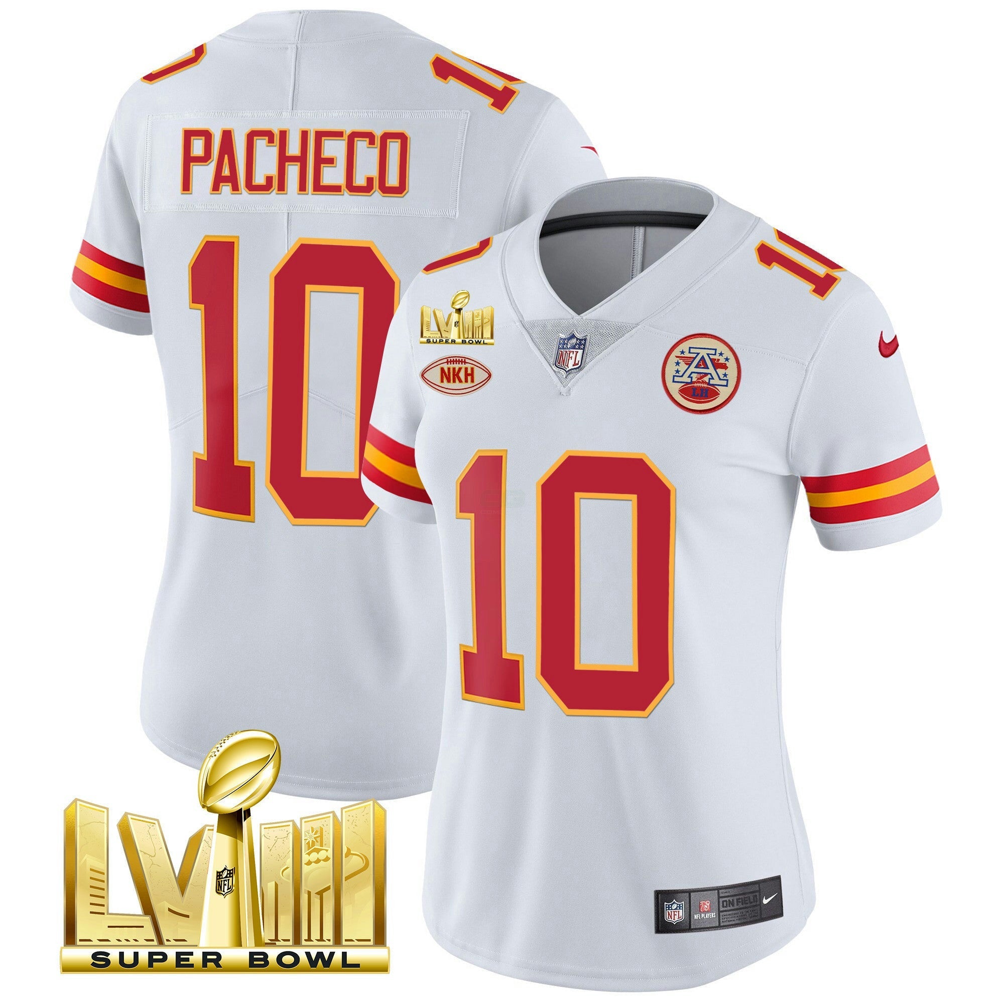 Camisa NFL Women’s Super Bowl LVIII Dourada Patch Vapor Jersey V2