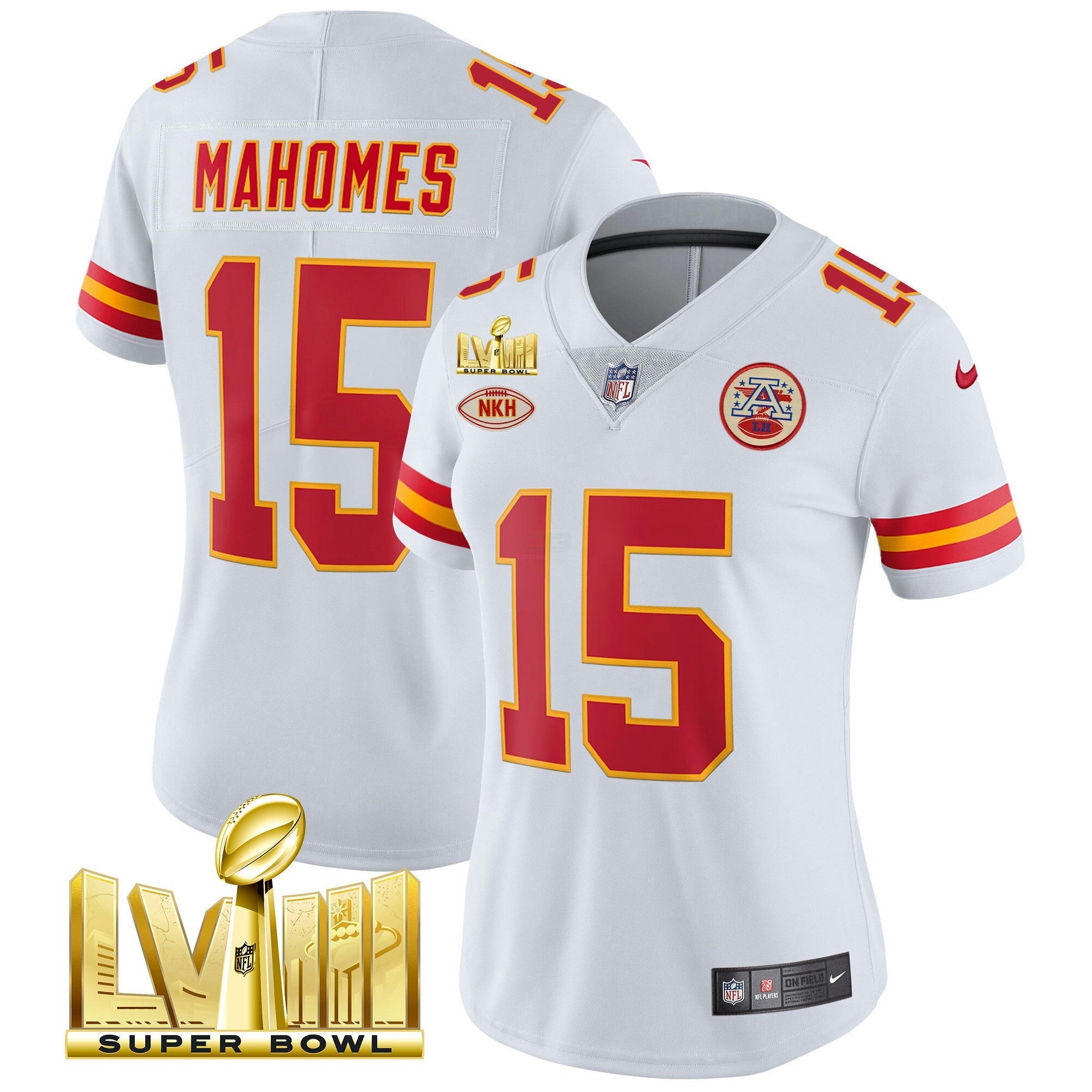 Camisa NFL Women’s Super Bowl LVIII Dourada Patch Vapor Jersey V2