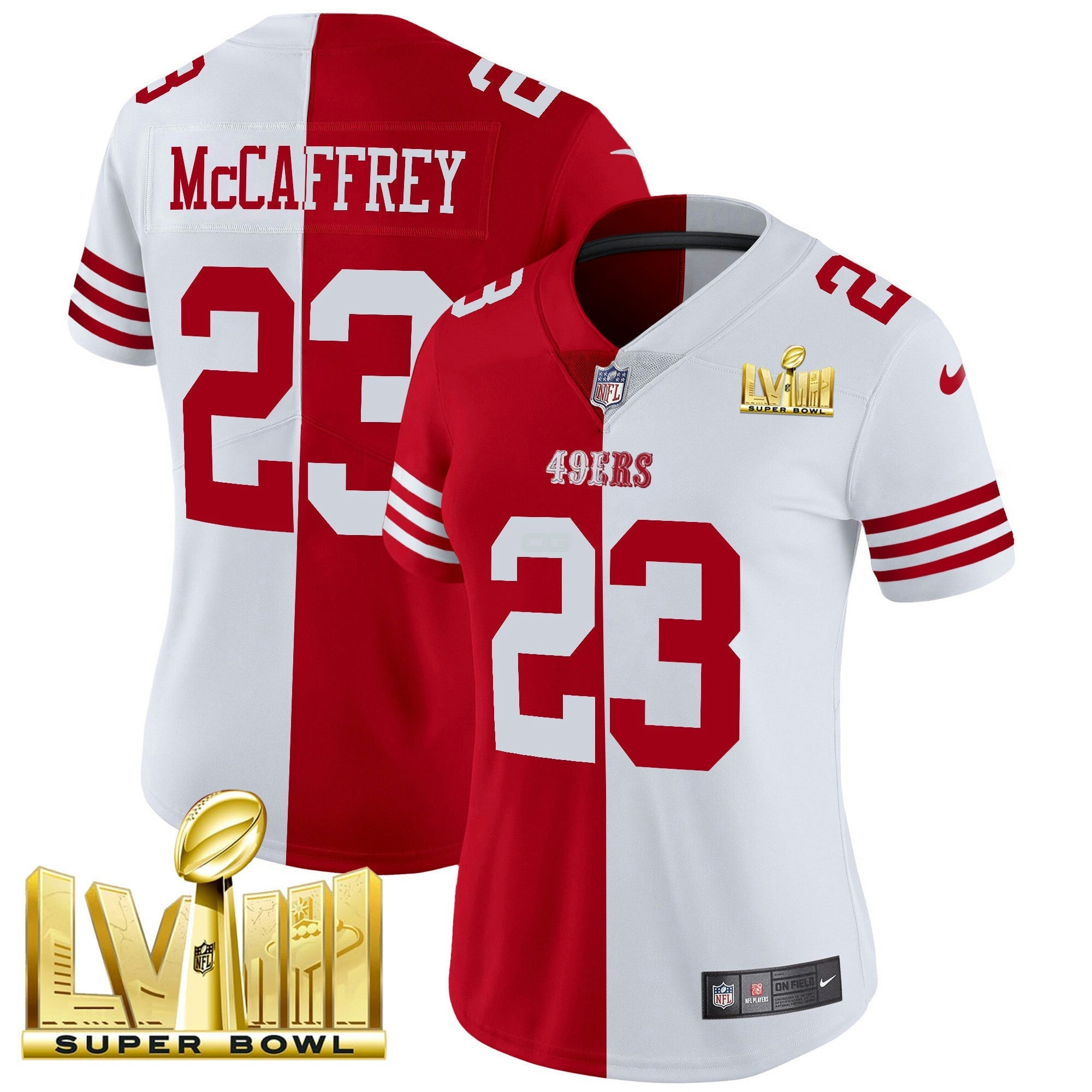 Camisa NFL Women’s Super Bowl LVIII Dourada Patch Vapor Jersey V2