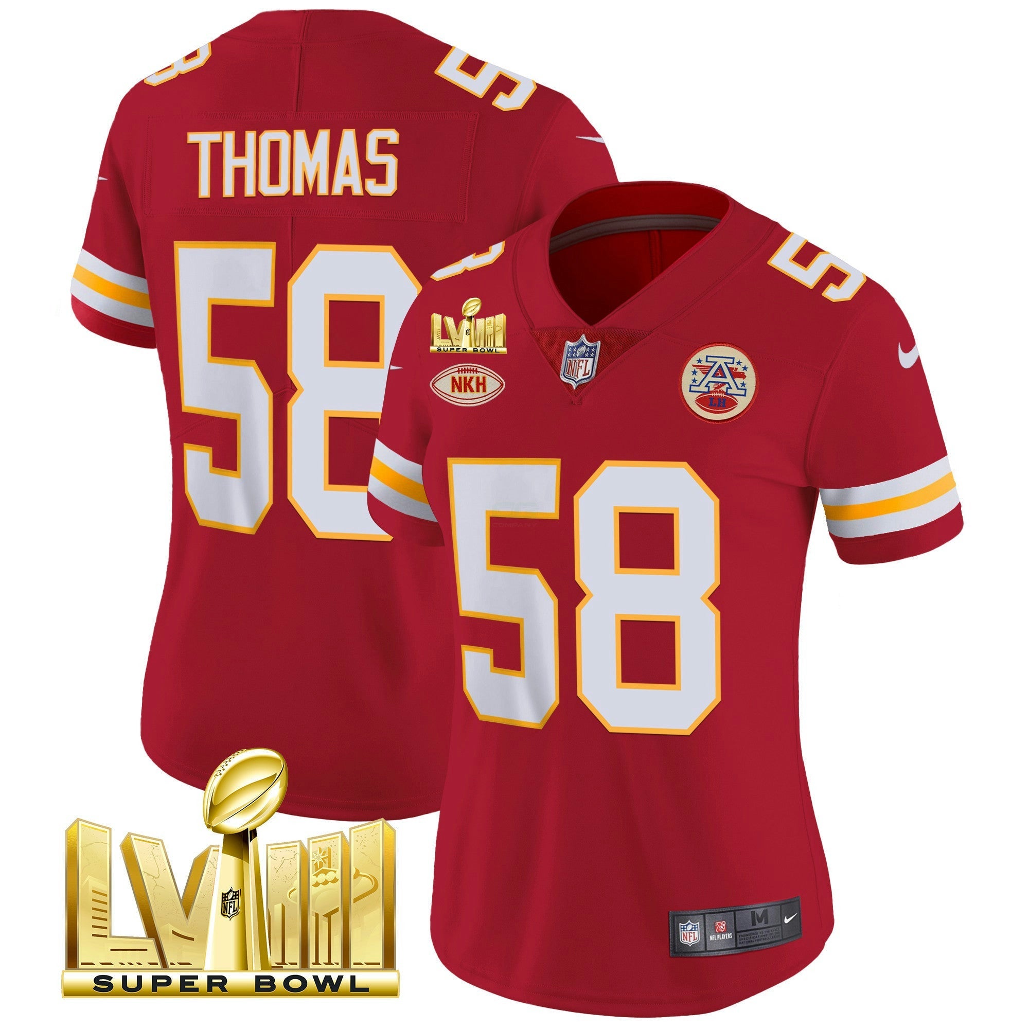 Camisa NFL Women’s Super Bowl LVIII Dourada Patch Vapor Jersey V2