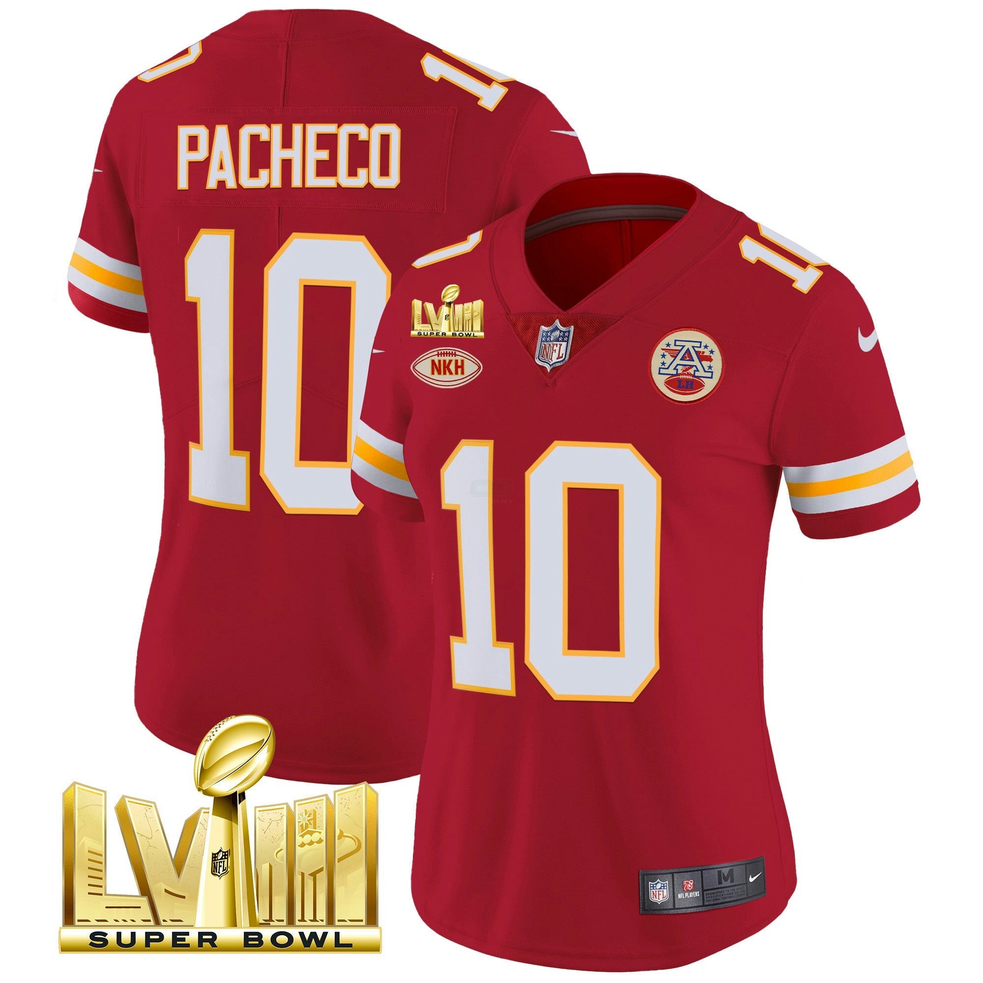 Camisa NFL Women’s Super Bowl LVIII Dourada Patch Vapor Jersey V2