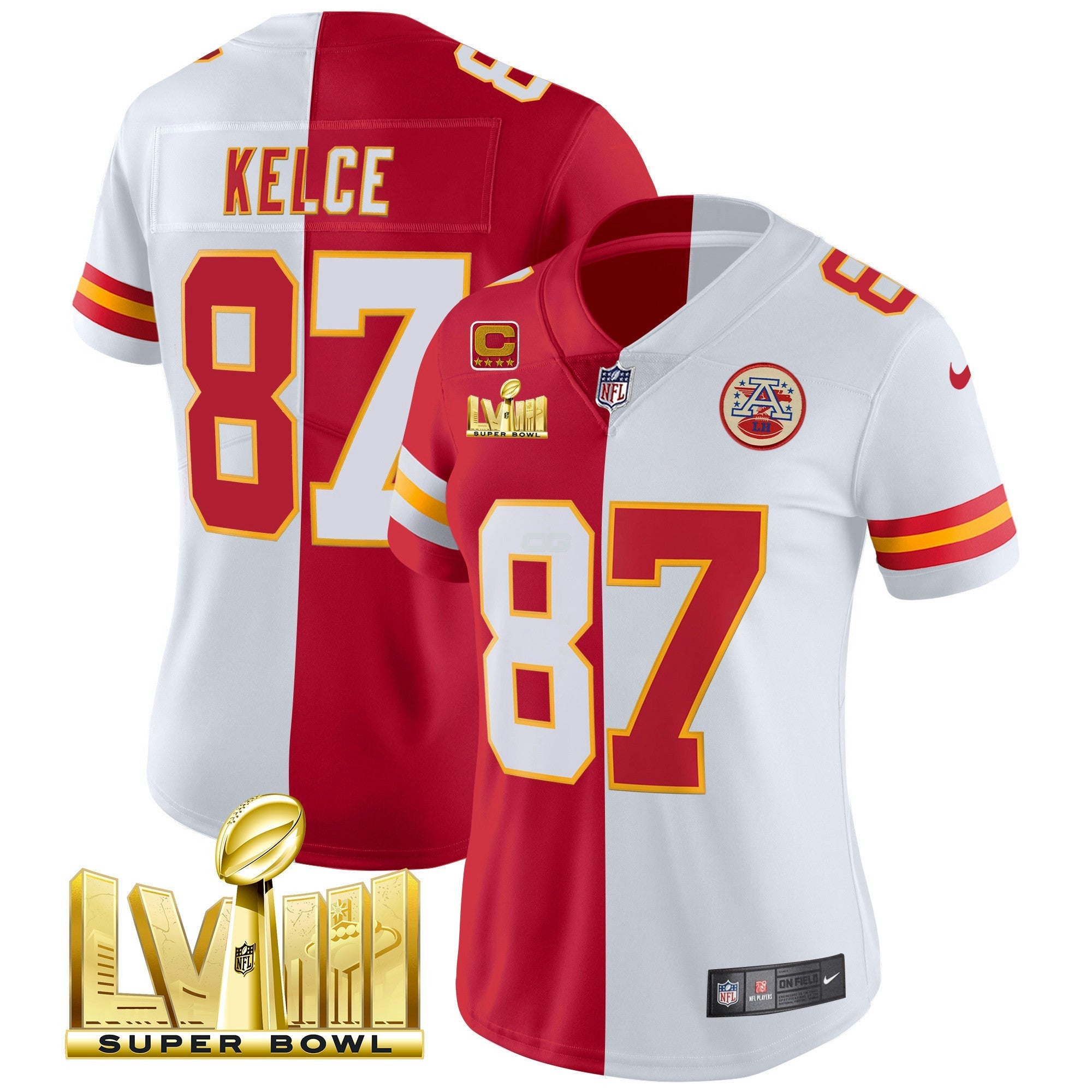 Camisa NFL Women’s Super Bowl LVIII Dourada Patch Vapor Jersey V4