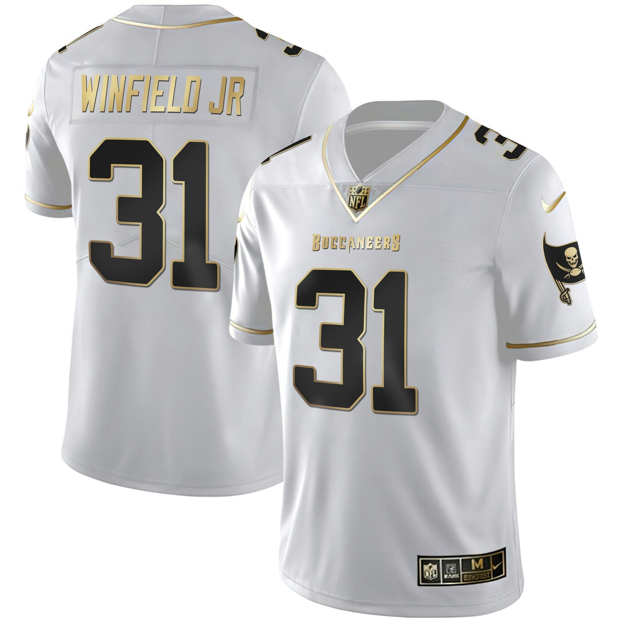 Camisa NFL Women’s Tampa Bay Branca Dourada & Preta Dourada Jersey