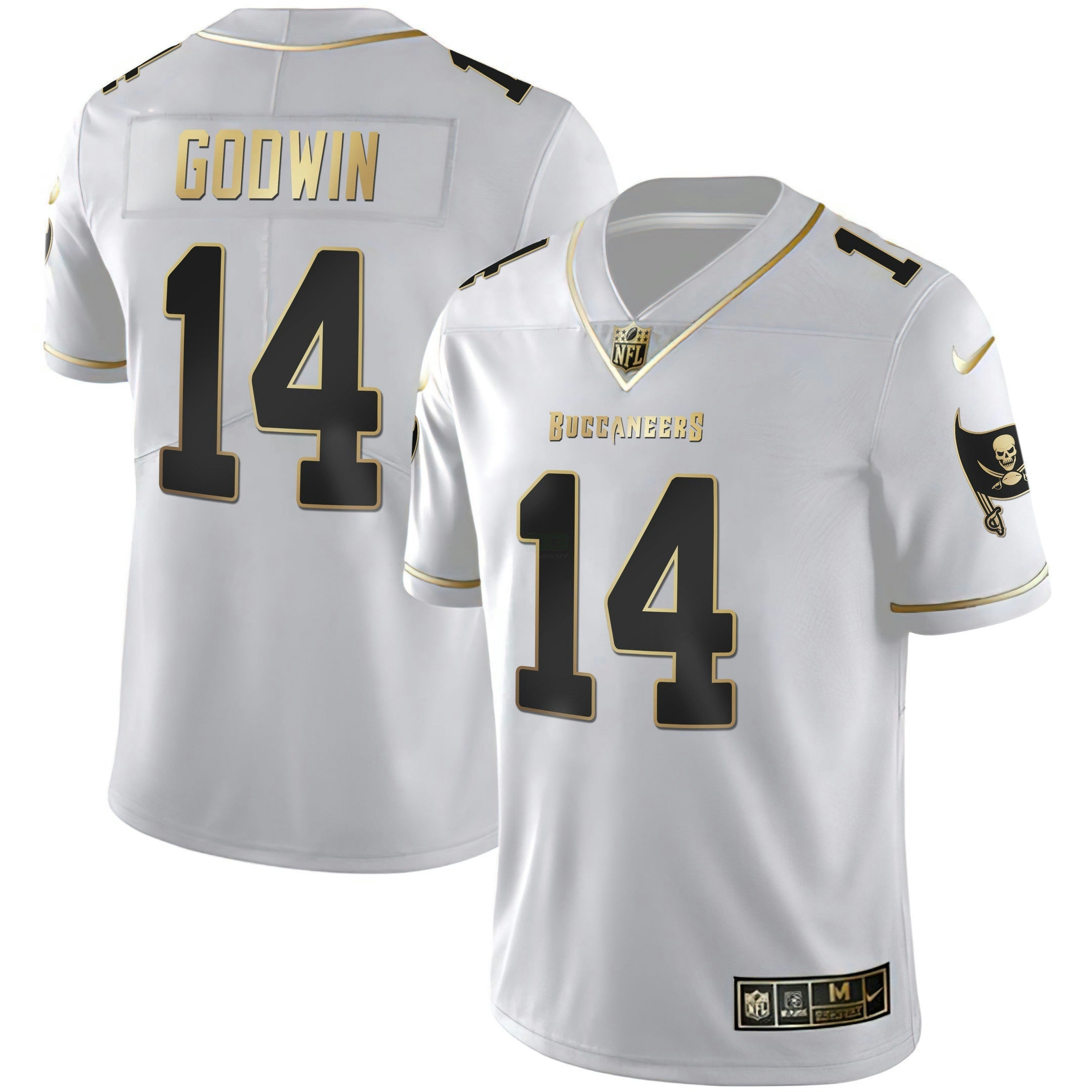 Camisa NFL Women’s Tampa Bay Branca Dourada & Preta Dourada Jersey