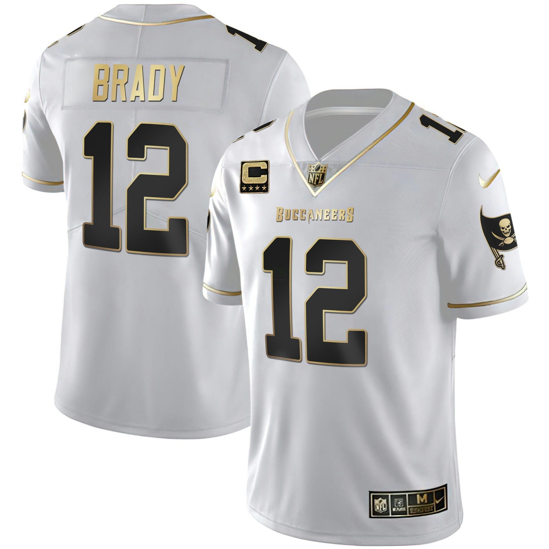 Camisa NFL Women’s Tampa Bay Branca Dourada & Preta Dourada Jersey