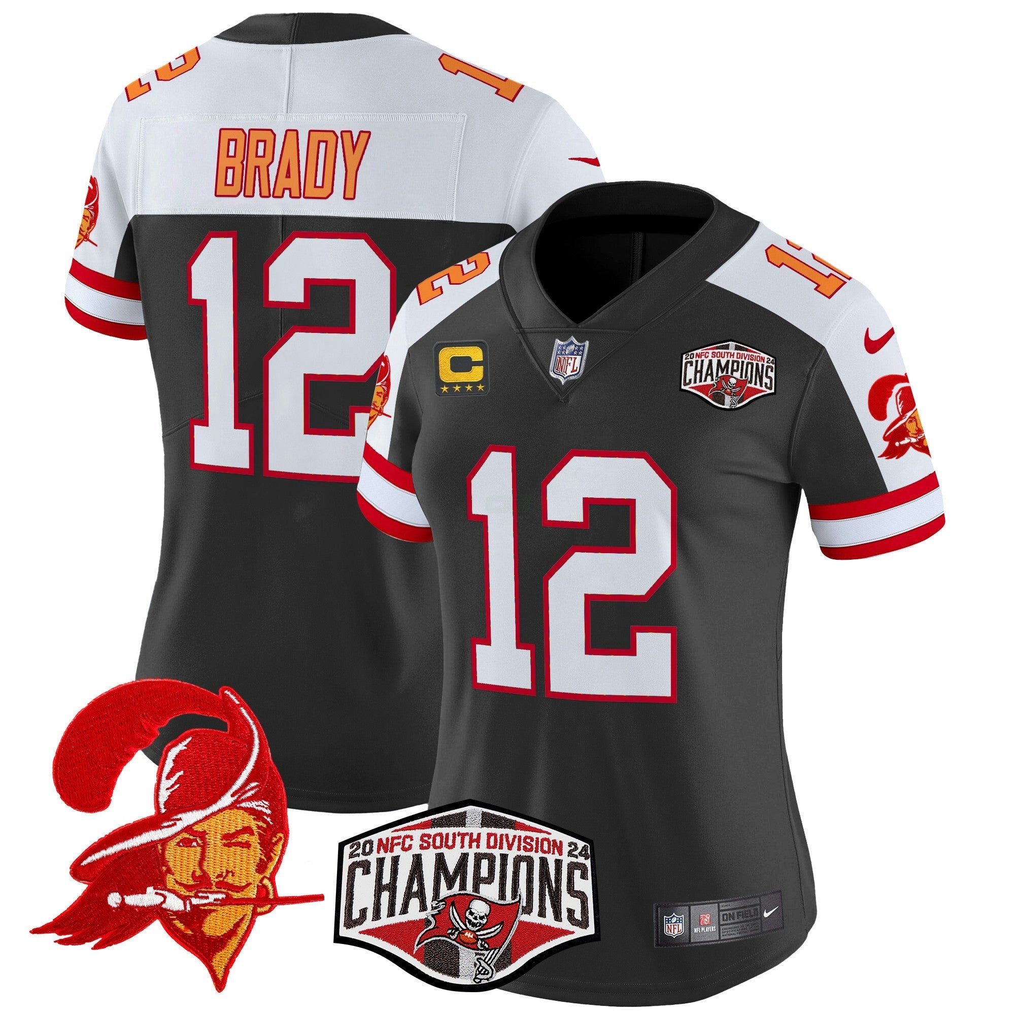 Camisa NFL Women’s Tampa Bay Creamsicle 2024 NFC South Division Champions Patch Vapor Limited Jersey