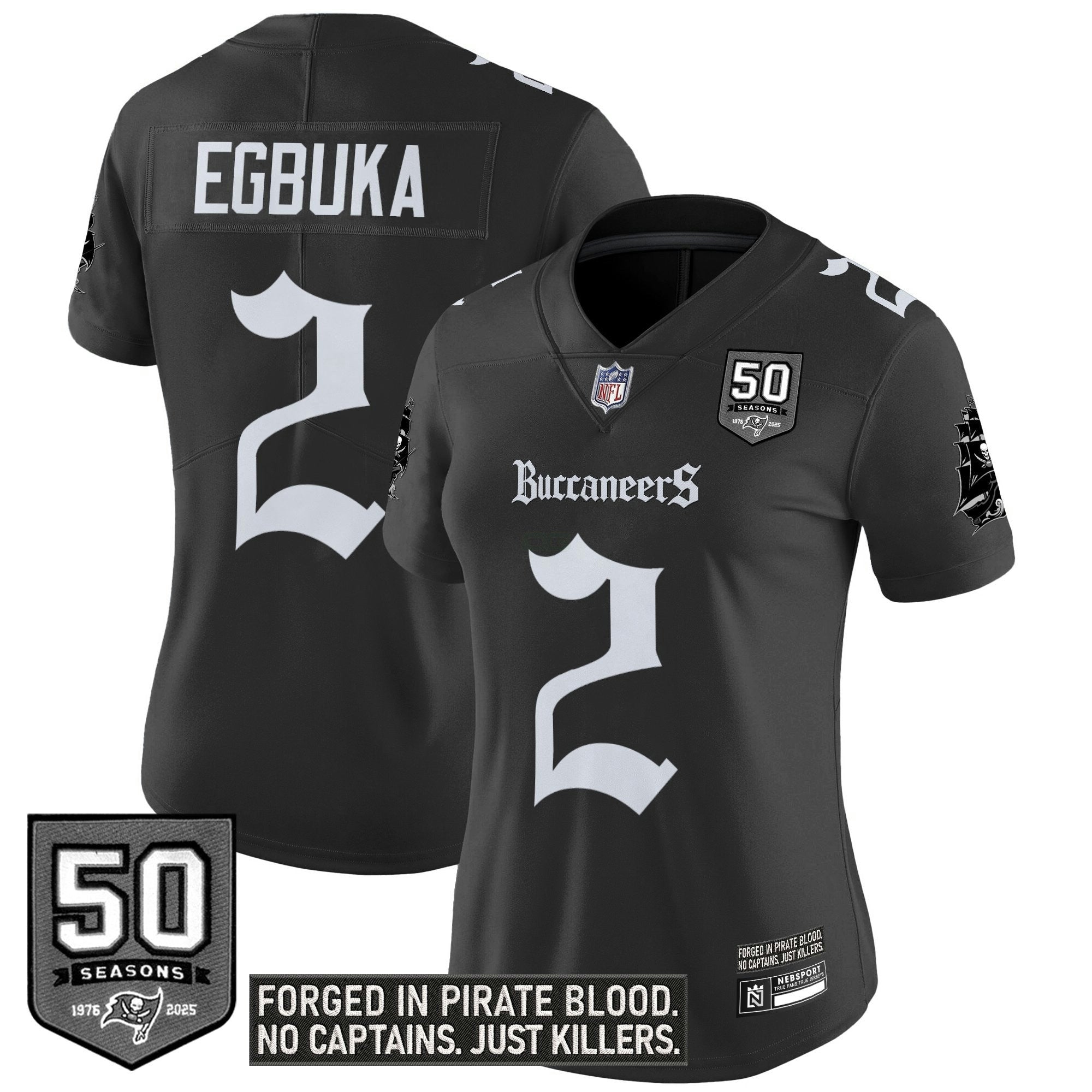 Camisa NFL Women’s Tampa Bay ‘Gothic Pirate Shadows Edition’ Vapor Limited Jersey
