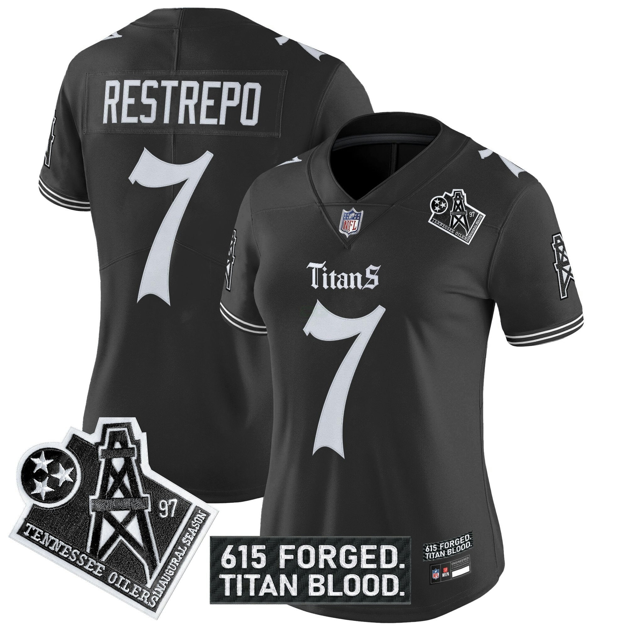 Camisa NFL Women’s Tennessee ‘Titan Gothic Shadows Drop’ Vapor Limited Jersey