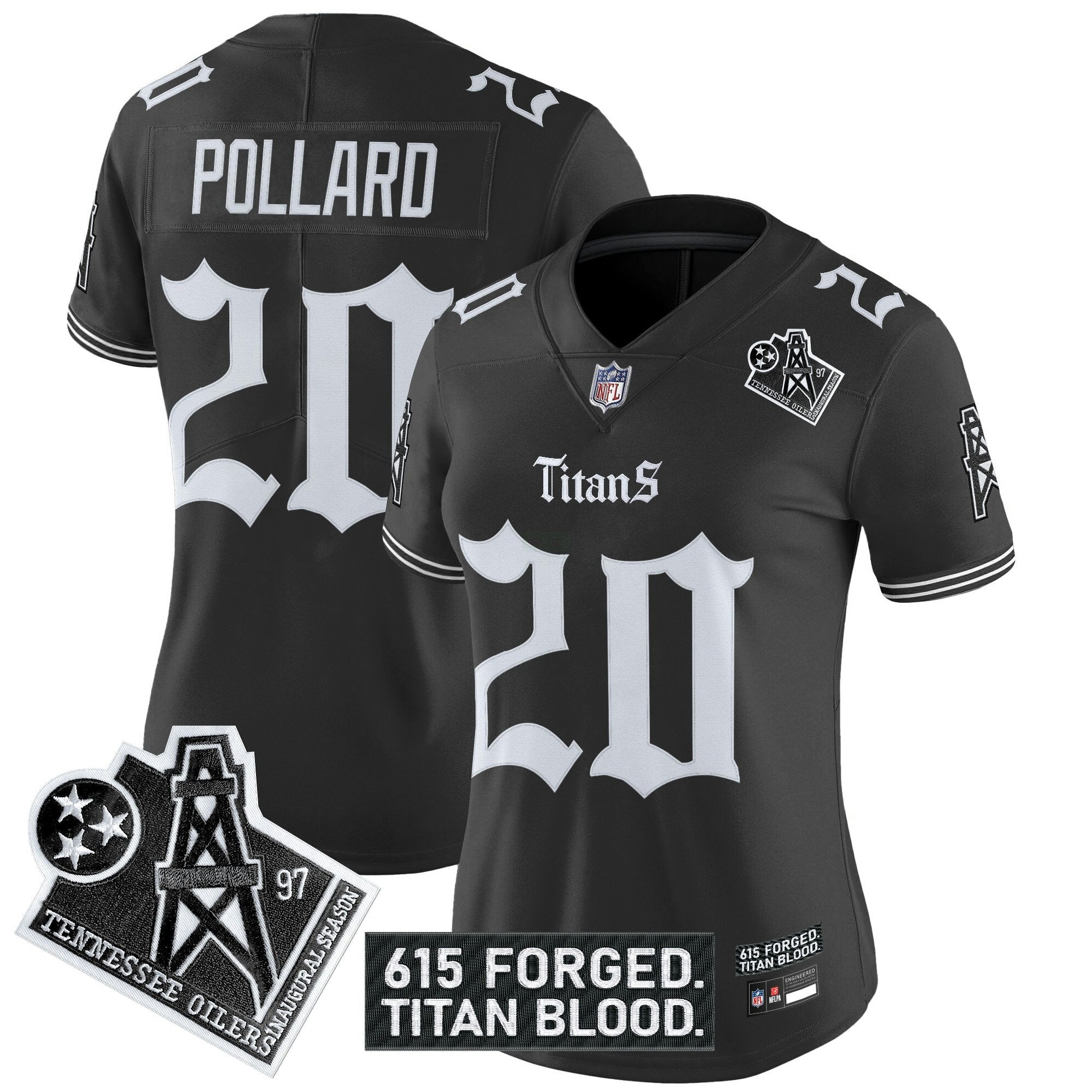 Camisa NFL Women’s Tennessee ‘Titan Gothic Shadows Drop’ Vapor Limited Jersey