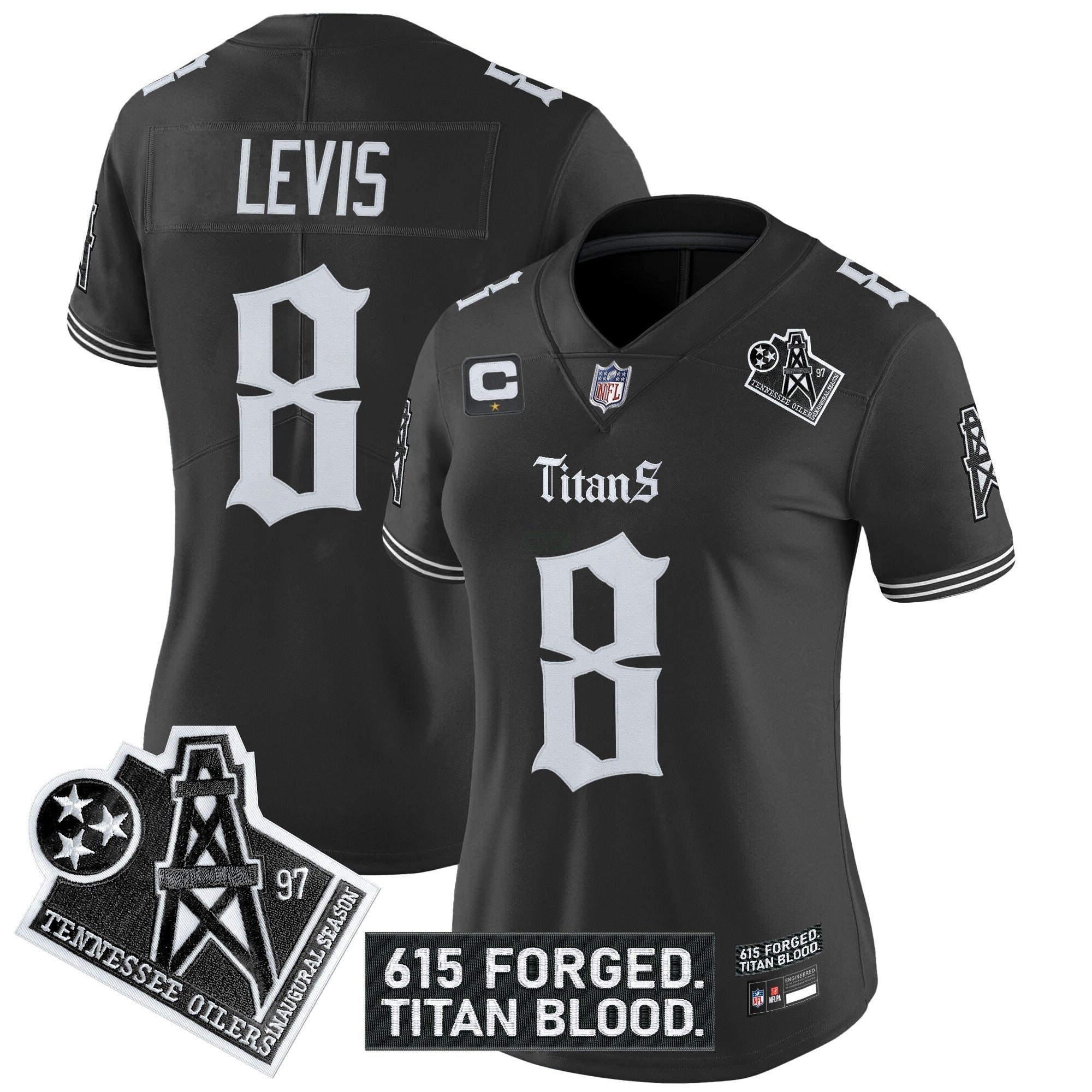 Camisa NFL Women’s Tennessee ‘Titan Gothic Shadows Drop’ Vapor Limited Jersey