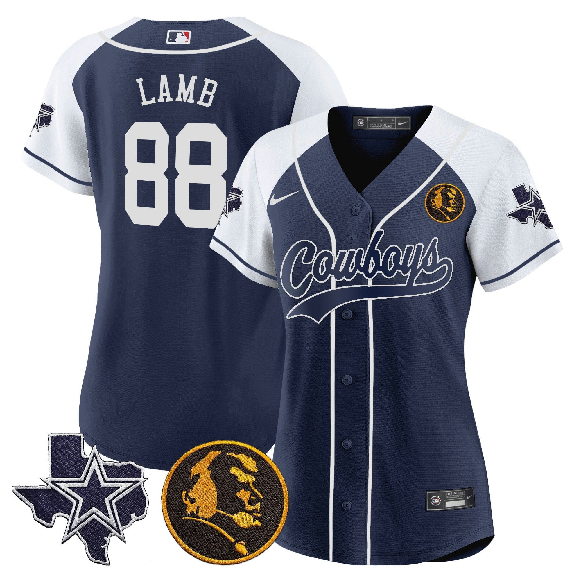 Camisa NFL Women’s Texas & John Madden Patch Jersey