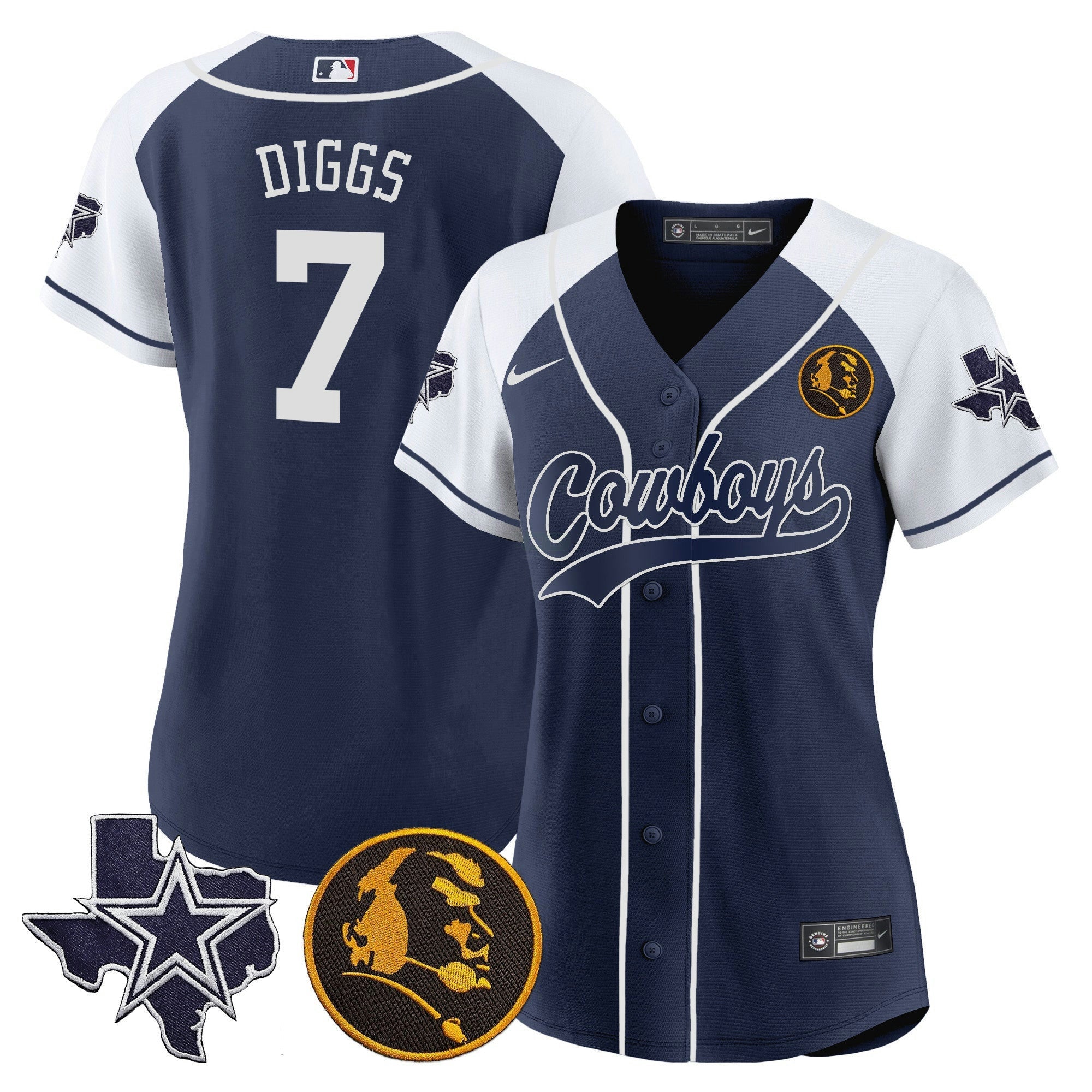 Camisa NFL Women’s Texas & John Madden Patch Jersey
