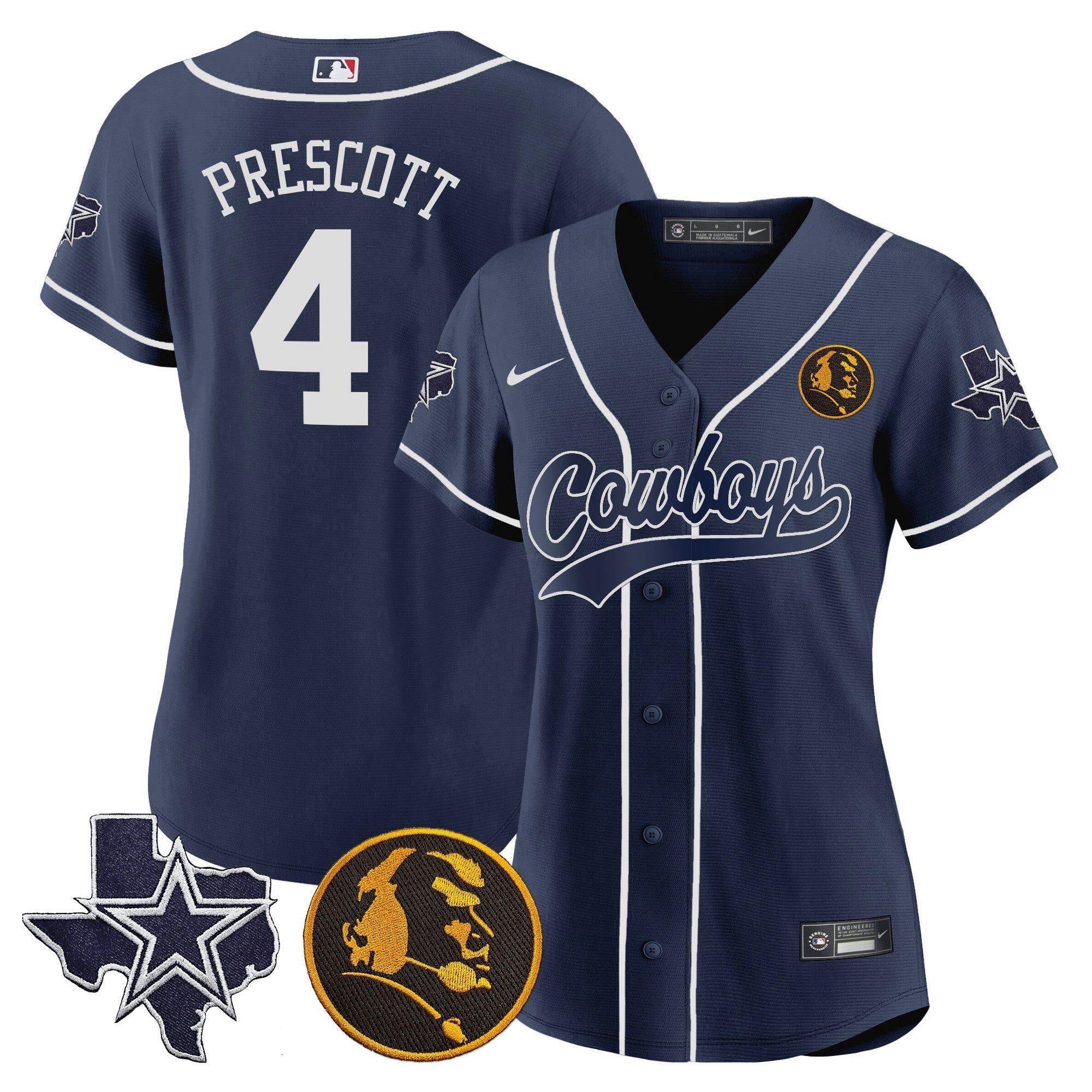 Camisa NFL Women’s Texas & John Madden Patch Jersey