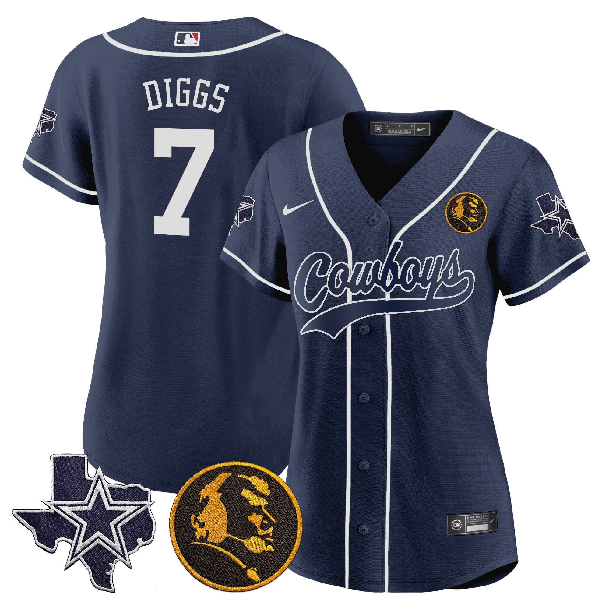 Camisa NFL Women’s Texas & John Madden Patch Jersey