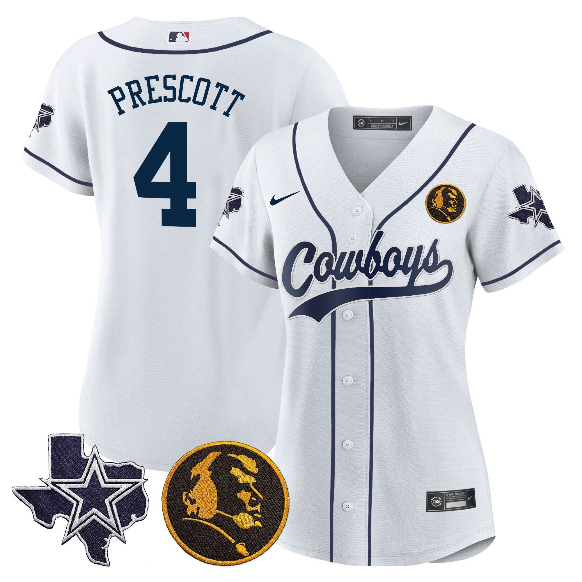 Camisa NFL Women’s Texas & John Madden Patch Jersey