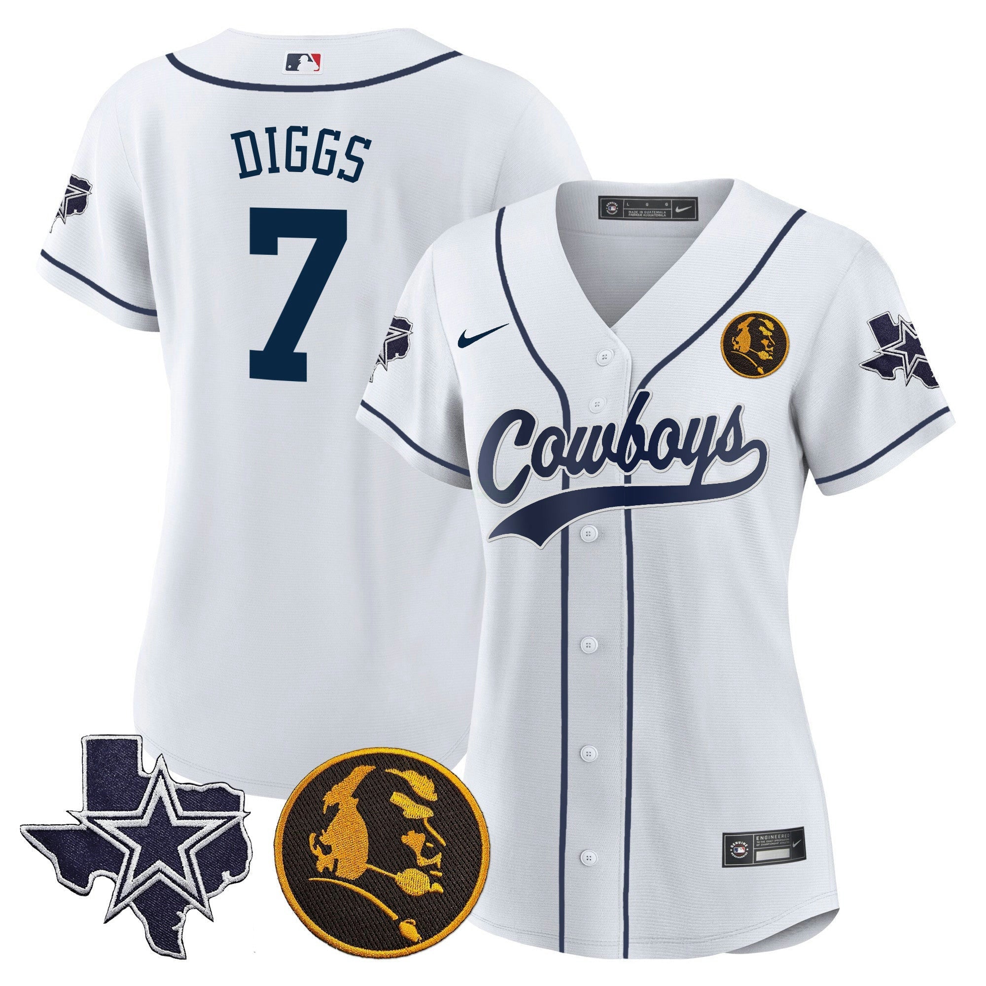 Camisa NFL Women’s Texas & John Madden Patch Jersey