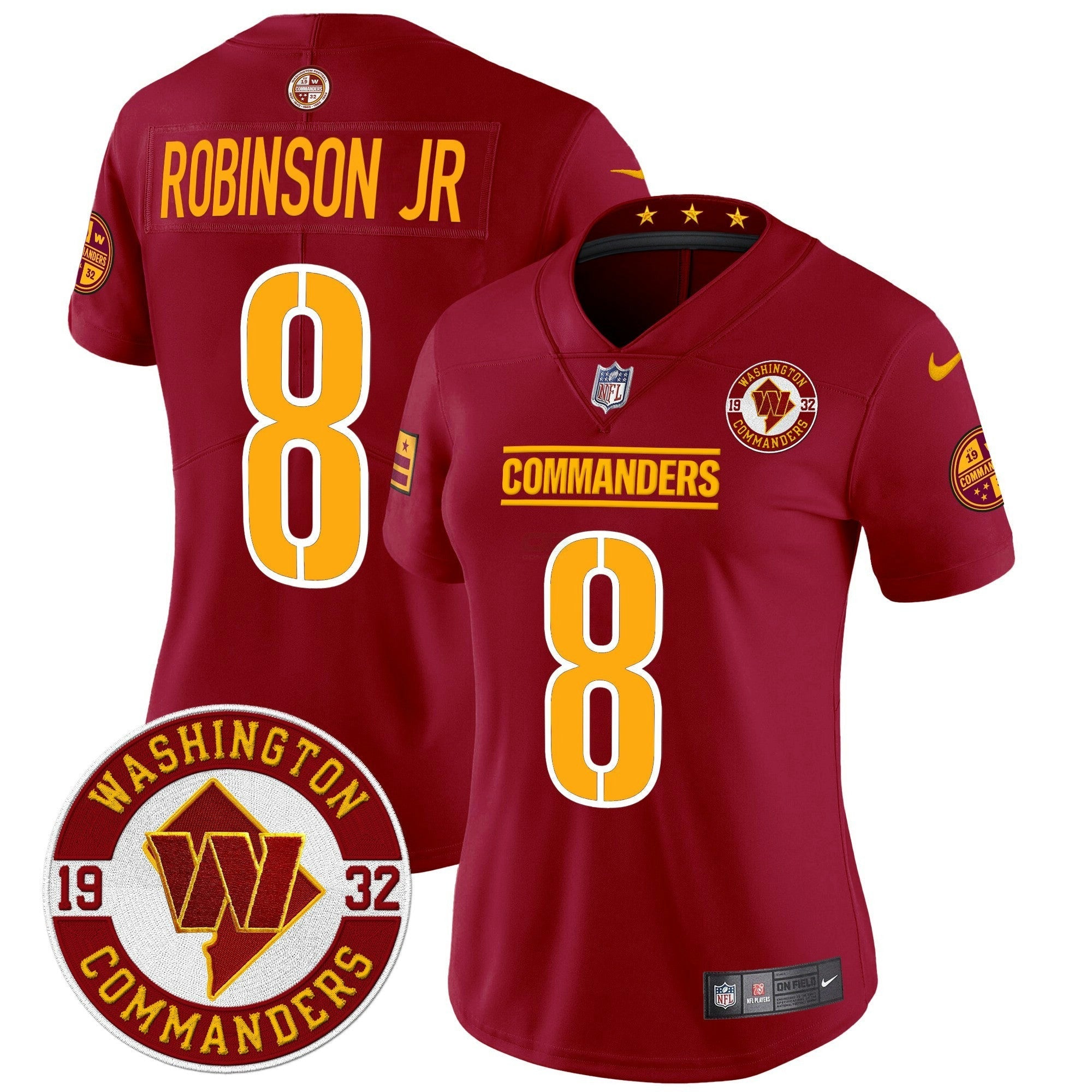 Camisa NFL Women’s Washington 2024 Vapor Limited Jersey – Est. 1932 Patch