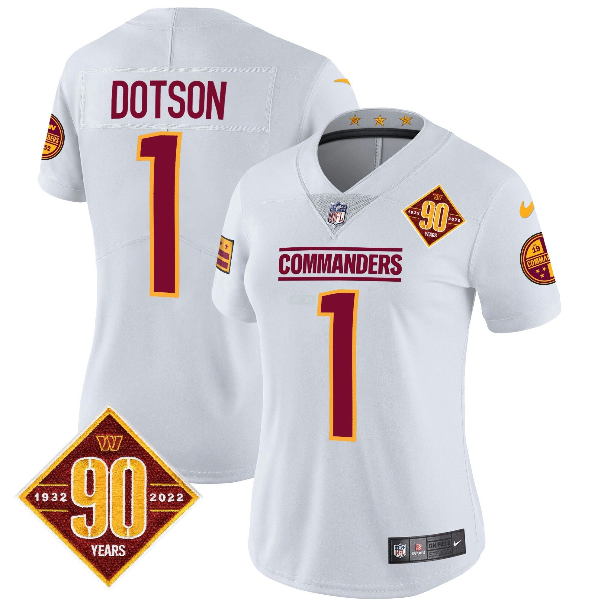 Camisa NFL Women’s Washington 90th Anniversary Patch Vapor Jersey